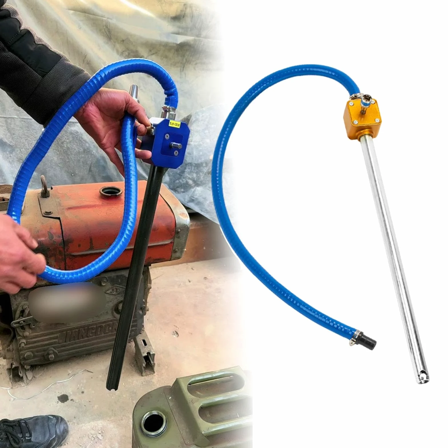 F Fityle Bomba de transferencia de líquidos Bomba de combustible manual para agua Gasoil Extractor de líquidos Extracción bidireccional manual Herramienta de