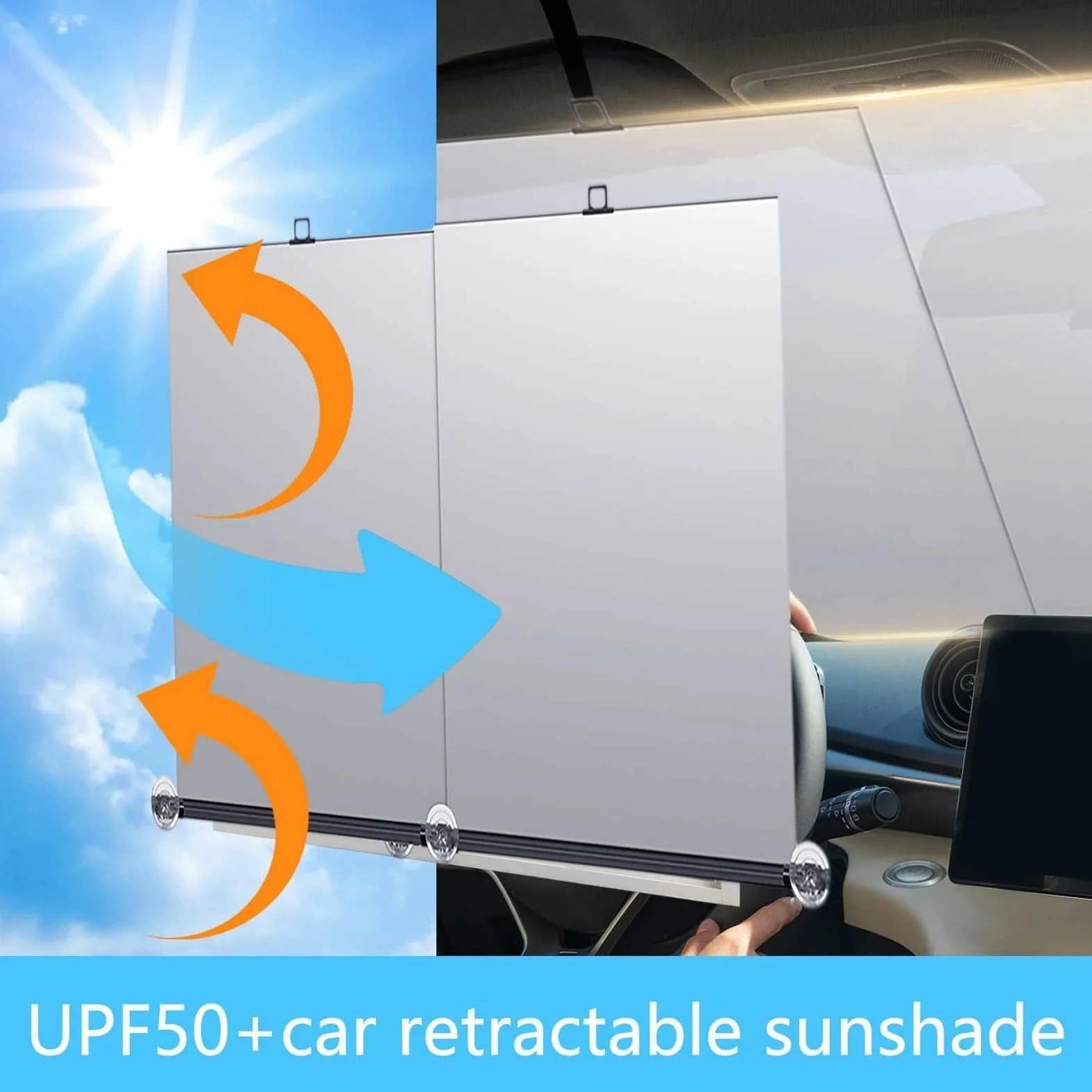 Parasol para Coche, Parabrisas Delantero Retráctil, Suministros De Verano Parabrisas para Coche