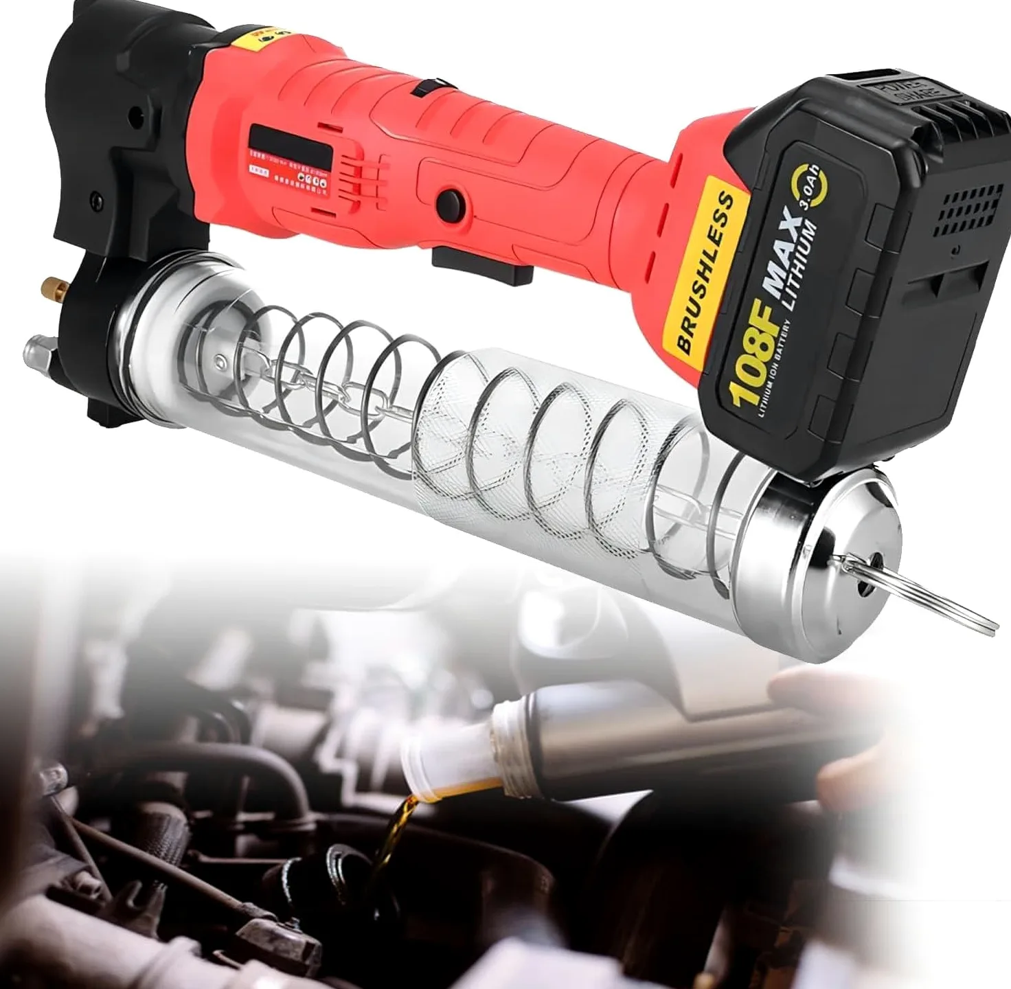 Pistola de grasa eléctrica inalámbrica, herramienta de lubricación recargable para maquinaria agrícola, barcos y camiones