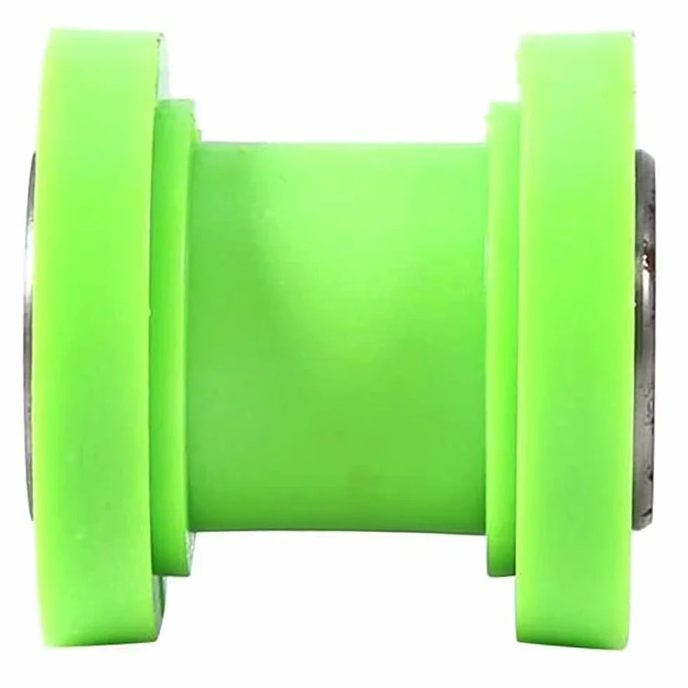 2 piezas de rodillo de cadena tensor de polea universal, rodillo de cadena de 10 mm, polea guía deslizante, polea guía de nailon, rodamientos de alta resistencia, guía de rueda tensor (verde)