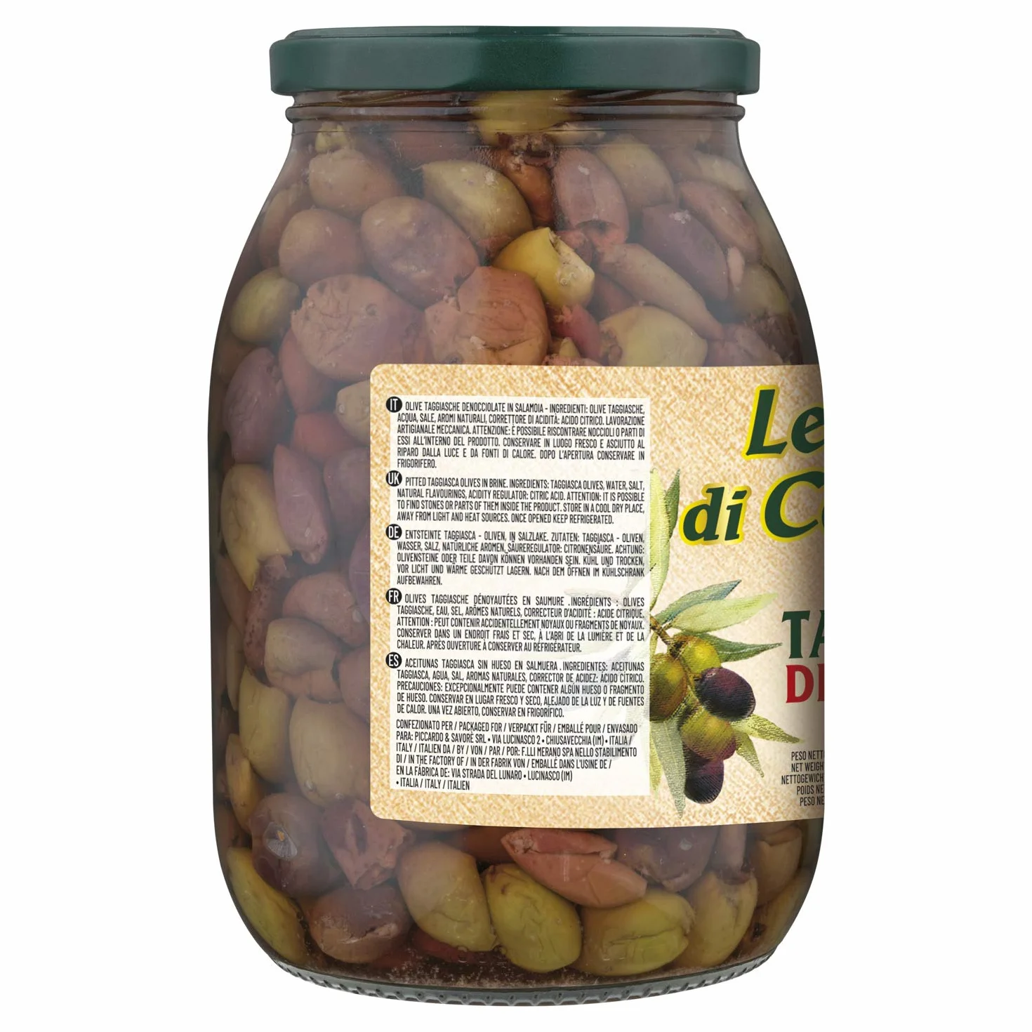 Le Terre di Colombo Aceitunas Taggiasca sin Hueso 900 G