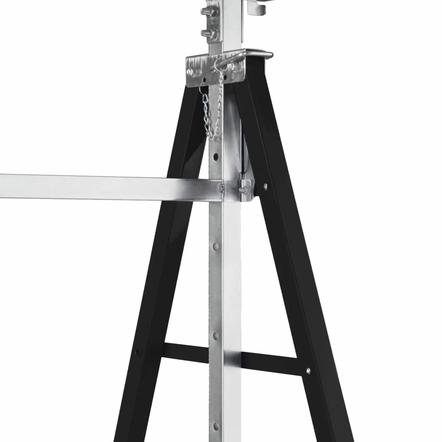 Fiqops Juego de 2 caballetes de trabajo, altura regulable, capacidad de carga de 200 kg, 7 niveles de altura regulable de 80 a 130 cm, caballete plegable estable para uso versátil (negro)