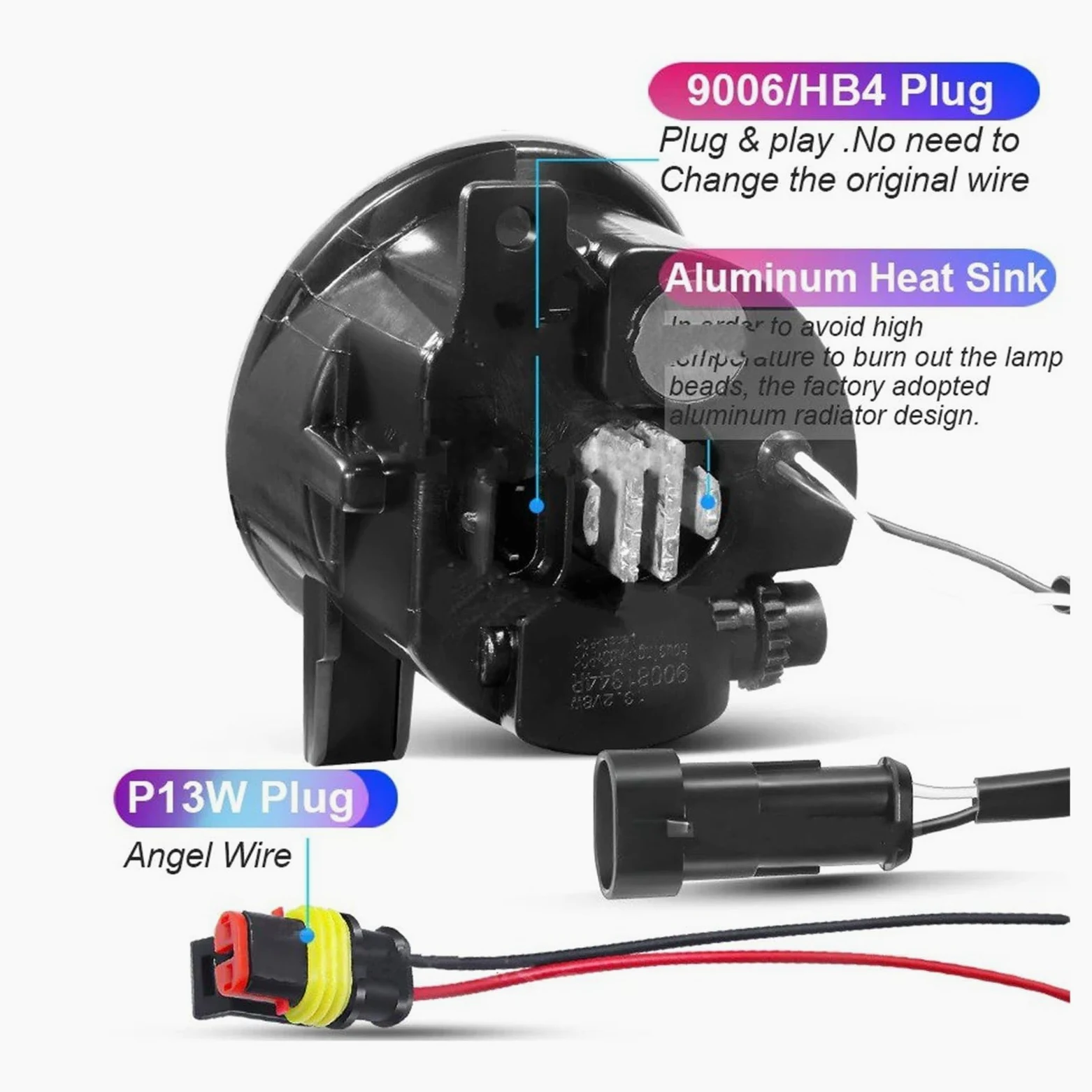 SANCAK Para VW Para Golf Para Jetta 6 Para Tiguan 5N Para Touran Para EOS Para Caddy 2X Luz LED Antiniebla Lámpara Conducción DRL Ojo Ángel Antiniebla Delantero(Blanco)