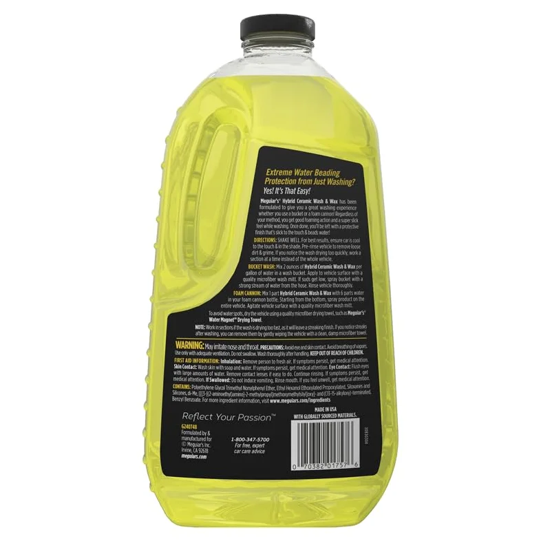 Meguiar's Hybrid Ceramic Wash & Wax G264848EU - 1420 ml | Reinigt Sanft, Steigert Glanz und Glätte mit Hybrid-Keramik Wasserabperleffekt - G264848EU