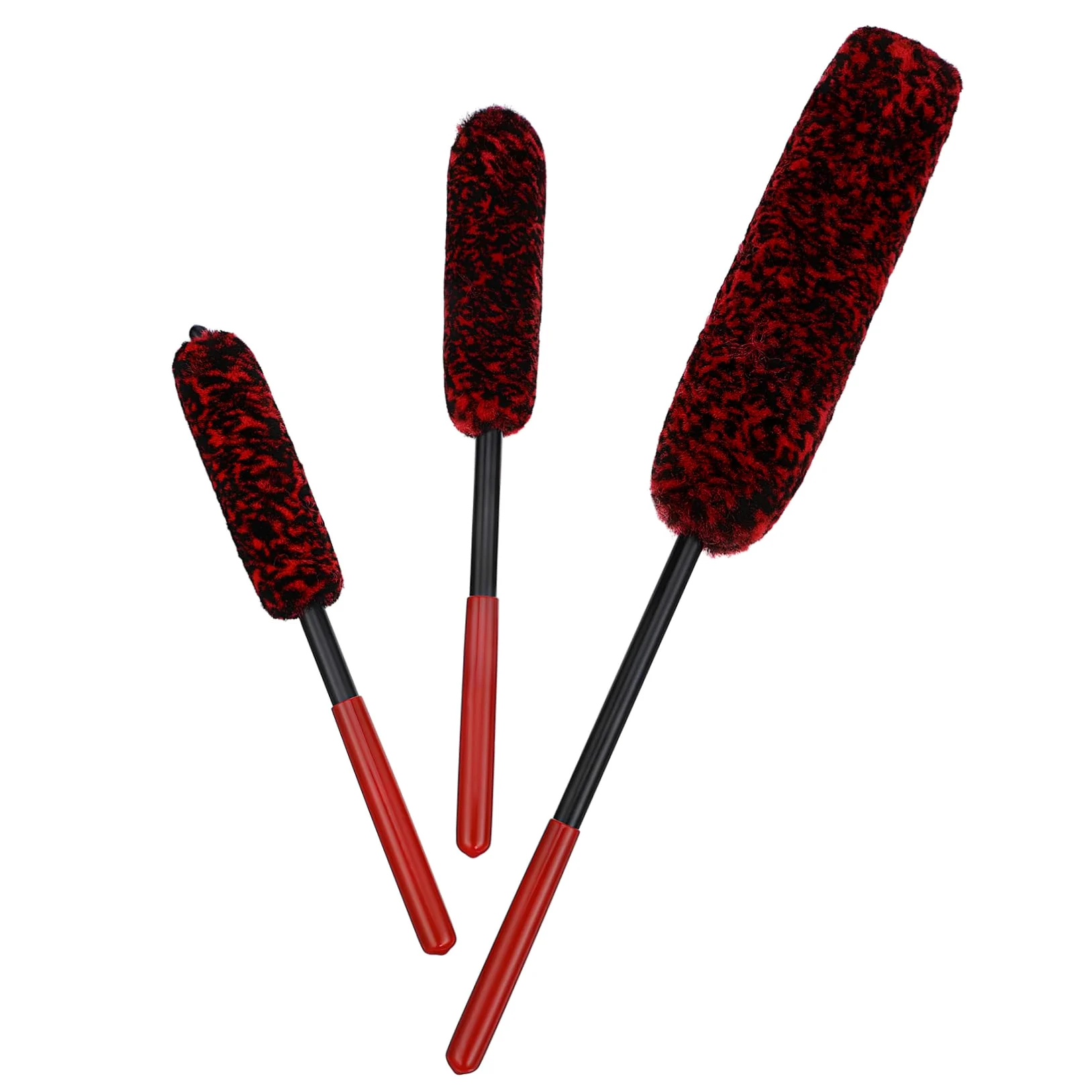 Cabilock 3 Series Cepillo De Limpieza De Neumáticos Depurador De Llantas Fuerza Fregar Lavar Limpiador Auto Detallado Cepillo De Rueda Chico Herramientas De Limpieza Rojo Lana 3 Piezas*3
