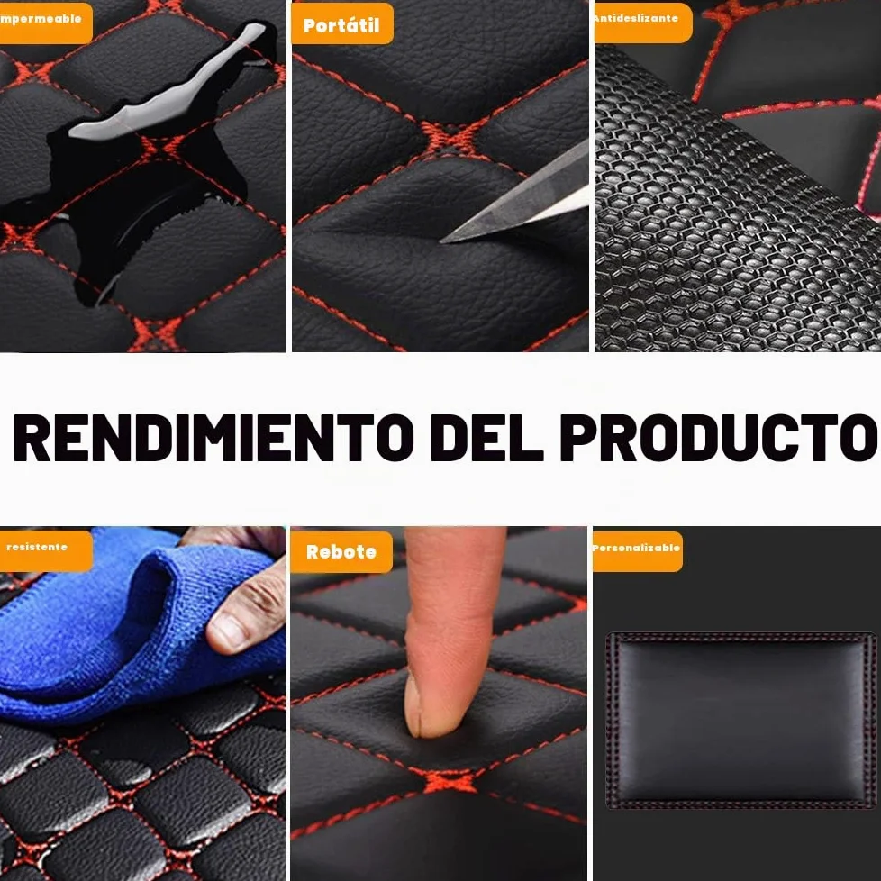 Cobear Alfombrillas de Coche a Medida para el 98% de los Modelos de Coche Alfombrillas Protectoras de imitación de Cuero Antideslizantes y aptas para Cualquier Clima Negro y Rojo