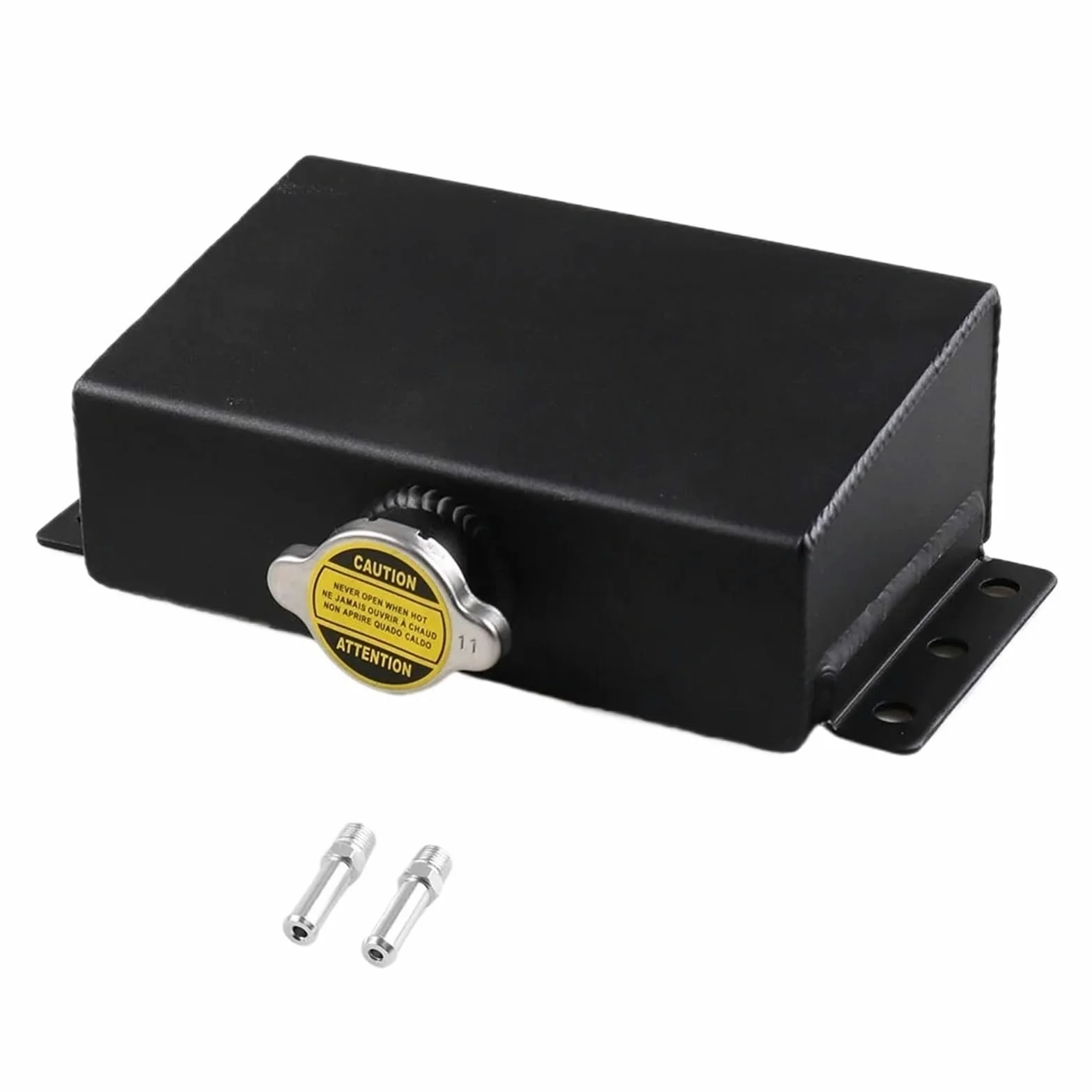 Depósito desbordamiento Tanque De Expansión De Refrigerante Aluminio Universal 1,6 L, Depósito De Desbordamiento Depósito Recogida Aceite Tanque Compensación Combustible Botella Refrigerante(Black)