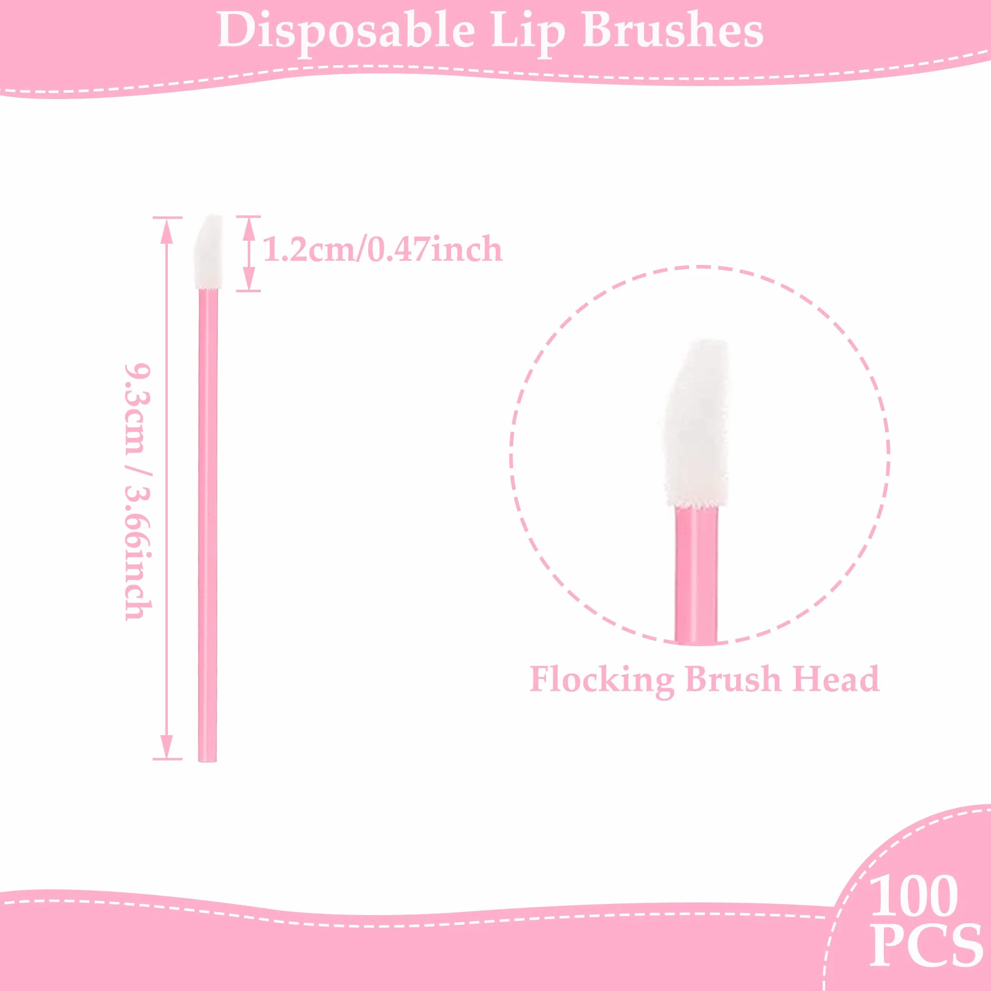 Pinceles desechables para labios minipintalabios corrector aplicador rosa