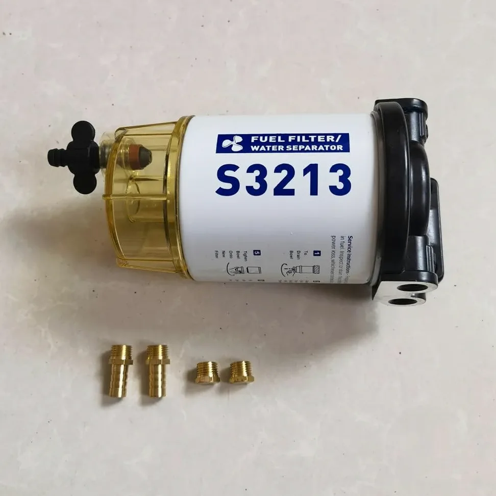 Filtro de combustible Filtro separador de agua S3213 35809097 SFC-19120-10B apto para Mercury Marine Engine Boat Kit de filtro de 10 micras(Assembly)