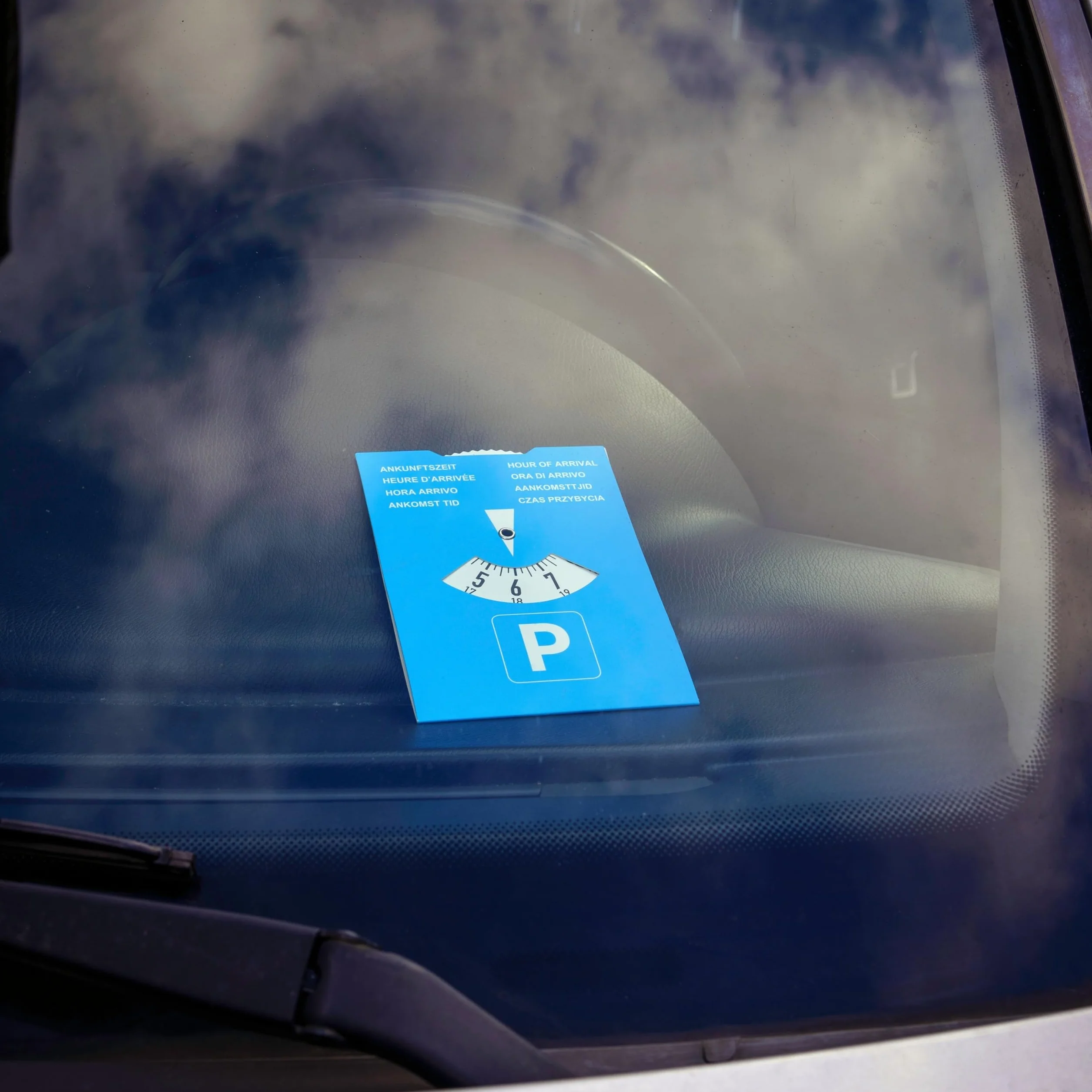 Disco de aparcamiento, 2 piezas, en azul, de papel, ajustable por las dos caras, parquímetro con ocho idiomas, para coche, camión, autocaravana, Parking Disc Blue, discos de aparcamiento