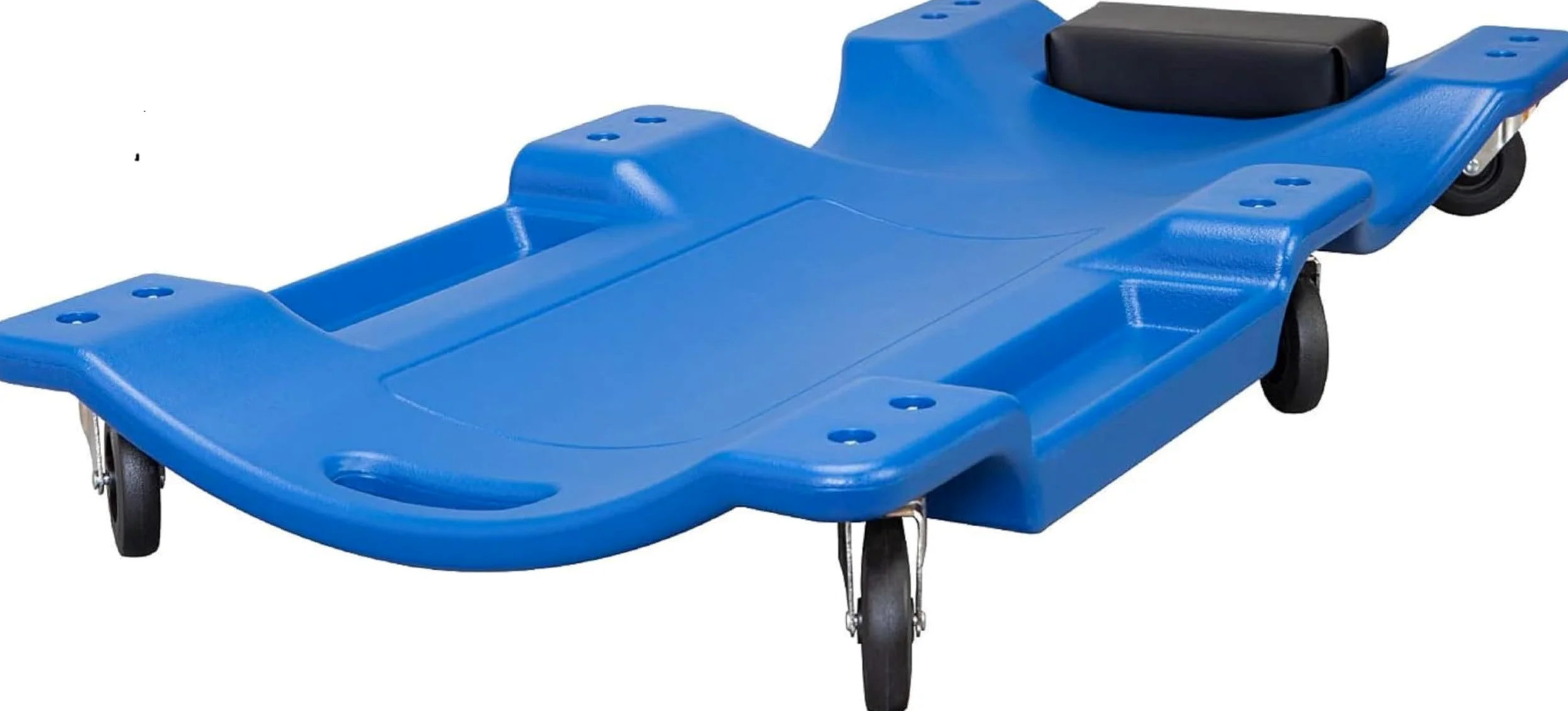 BIG RED ATRP6240UR - Carrito mecánico de plástico Moldeado por soplado, Carrito mecánico de 40 Pulgadas con reposacabezas Acolchado y 6 Ruedas, 350 Libras, Color Azul