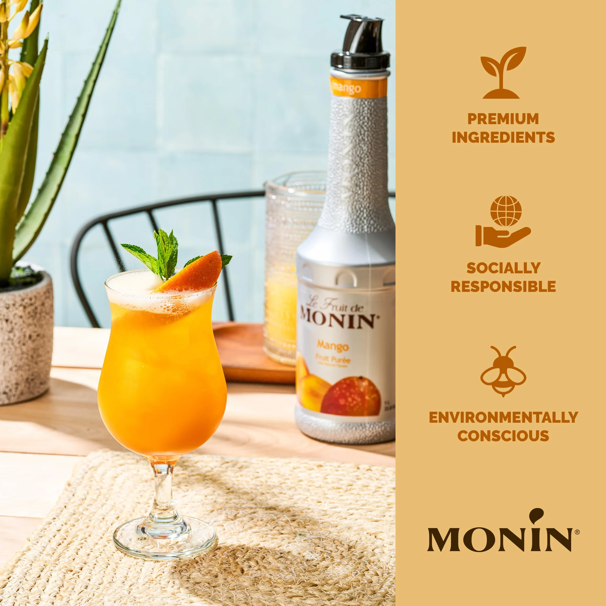 Monin Mango Fruit Puree 1 Liter