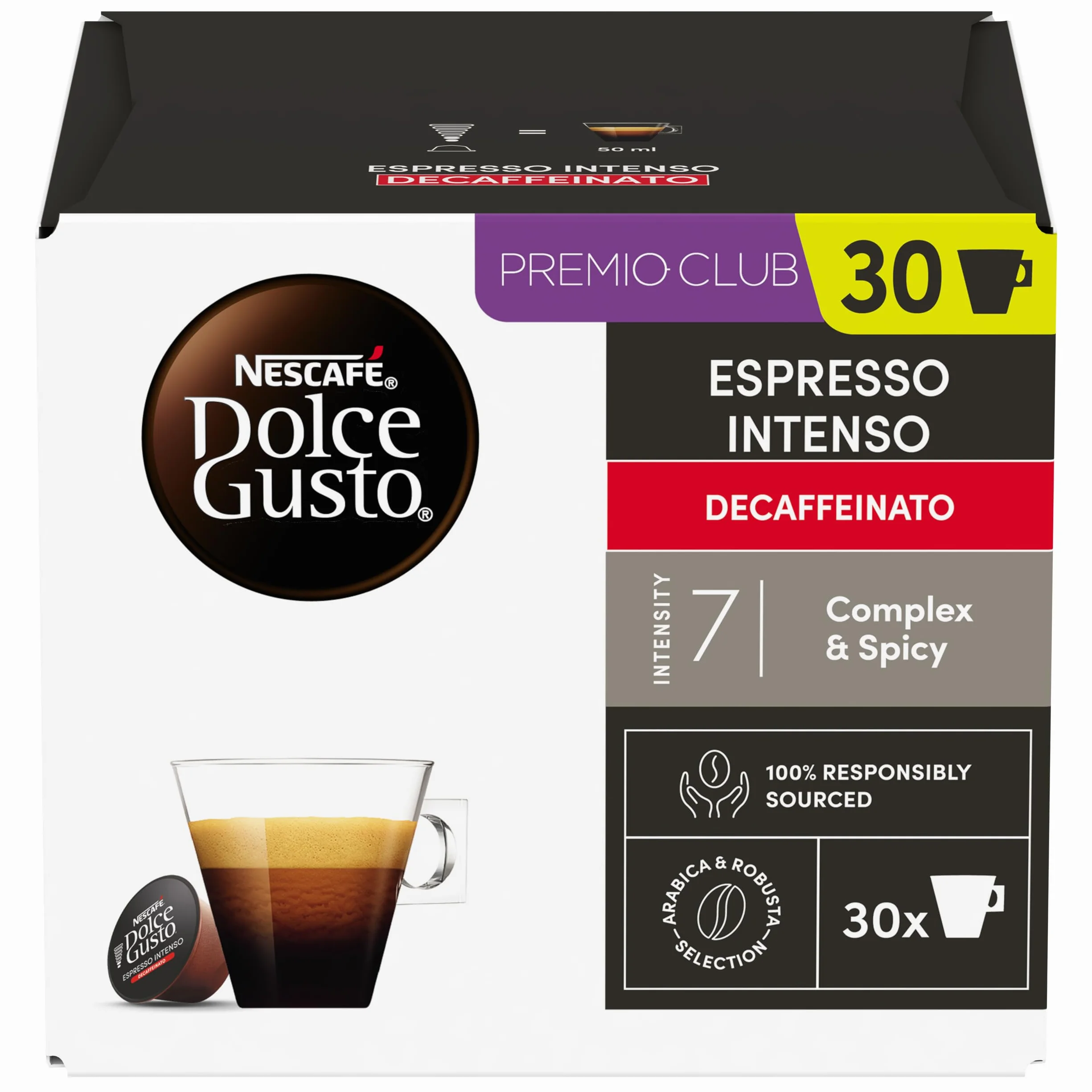 NESCAFÉ Dolce Gusto Espresso Intenso Descafeinado Kapsułki 90 Sztuk (3x30) Oryginalne