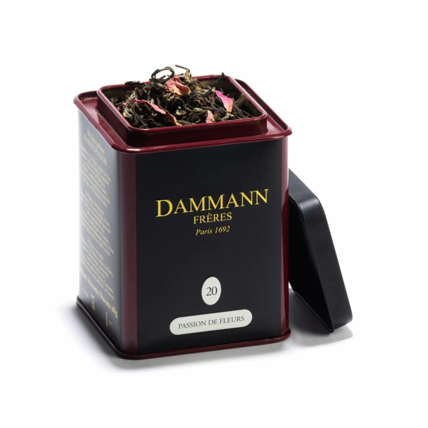 Dammann Frères Passion de Fleurs Té blanco con pétalos de rosa y albaricoque Lata 100 gr