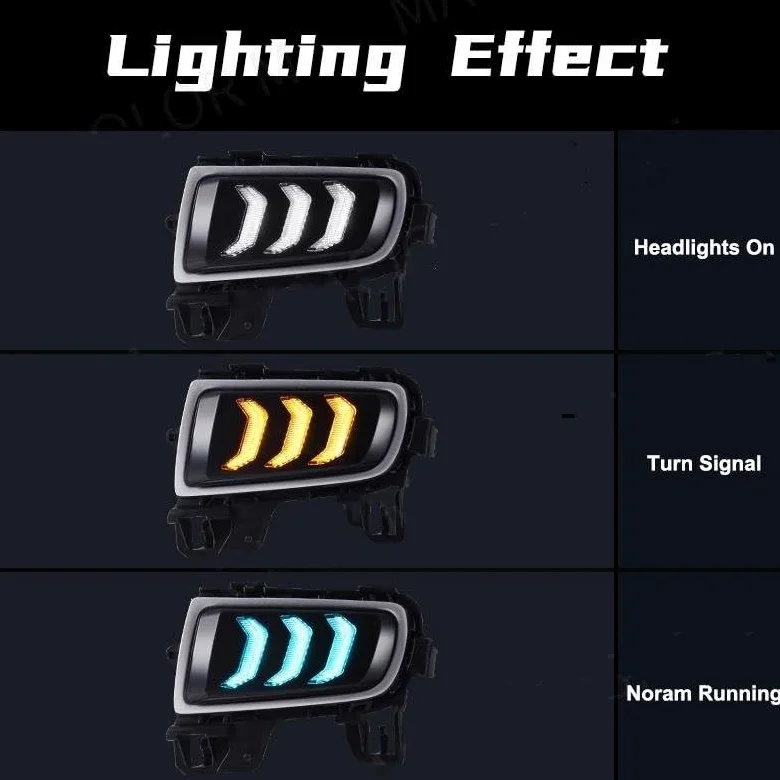 Luces circulación Diurna LED Luces diurnas LED (DRL) para Mazda 6 (2005-2009): faros antiniebla, intermitentes, luz blanca, amarilla y azul. Accesorios para coche, 12 V Conjunto luces antiniebla LED