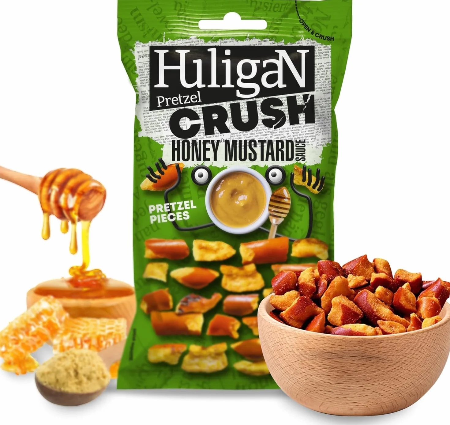 Huligan Pretzel Pieces Miel Mostaza 65g 6-Pack