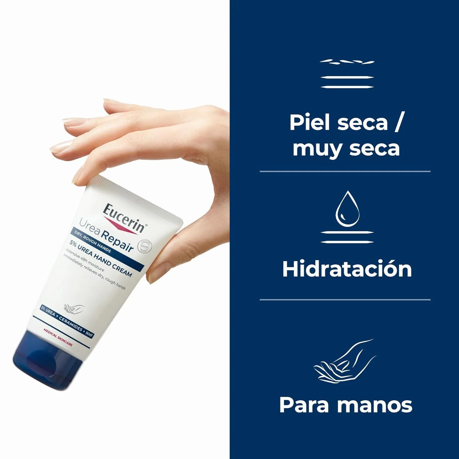 Eucerin UreaRepair Crema de Manos Urea 5% 75 ml Crema Hidratante Reparadora 48 Horas