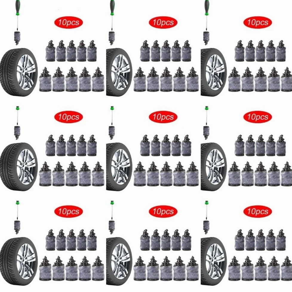 Reparación de neumáticos al vacío, clavos, tornillos for pinchazos, juego de montaje de motocicleta sin cámara(6BOX)