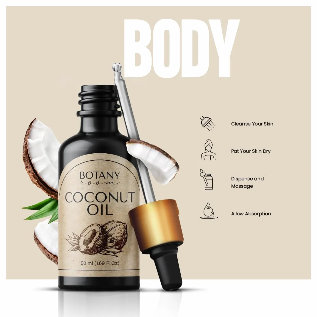 Aceite de Coco Orgánico Hidratante Natural para Cabello Sano y Piel Radiante