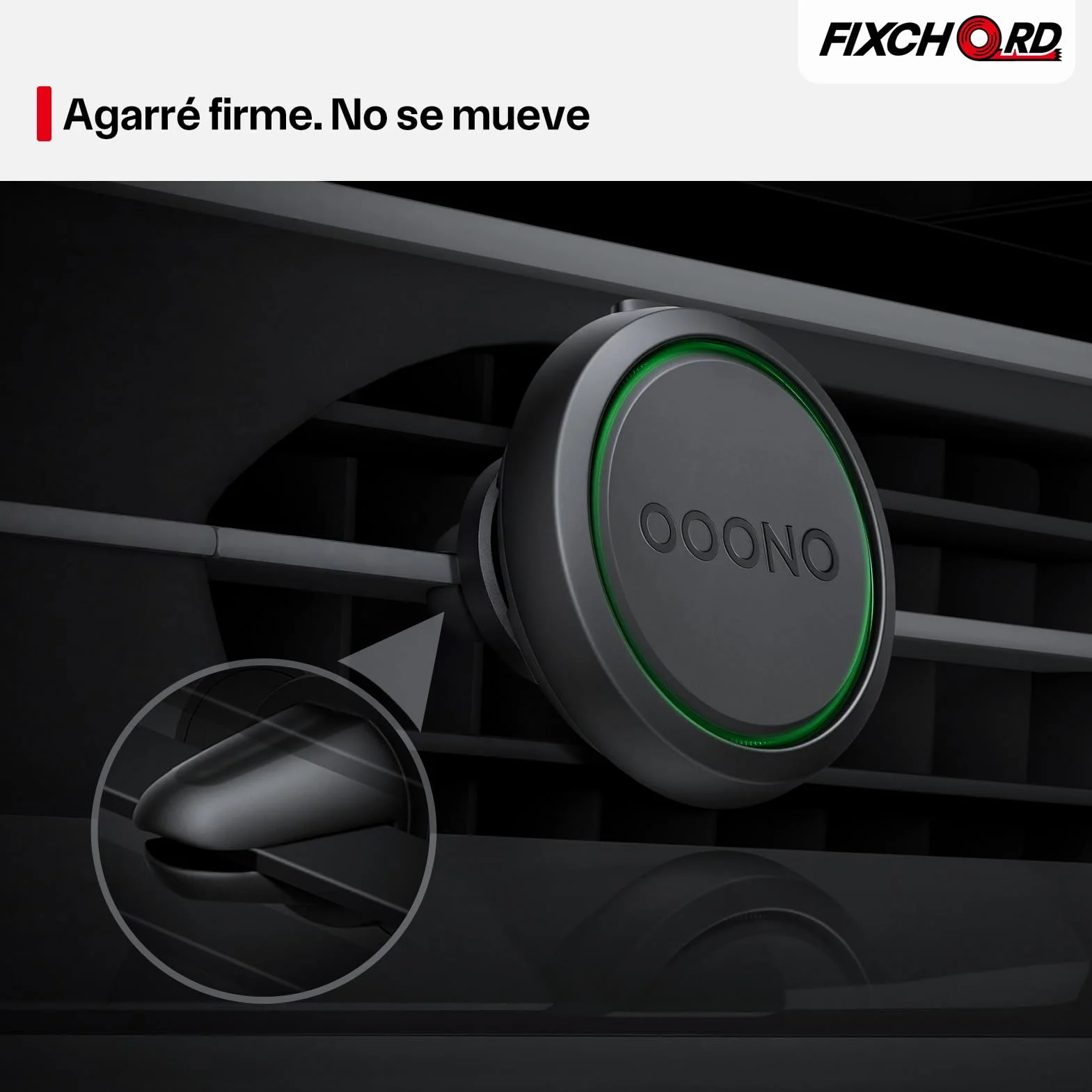 Soporte Magnético para Rejilla de Aire Acondicionado de Coche OOONO CO-Driver NO2, 1 Unidad de Soporte Magnético con Imanes Integrados Compatible con la Alarma de Radar OOONO NO2