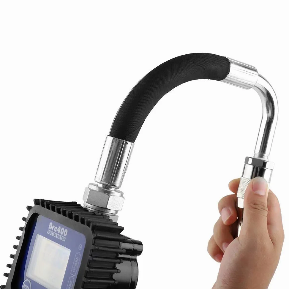Boquilla de Medidor de Válvula de Control de Aceite Digital, Pantallas LCD 1-35l/min 1500Psi 100Bar Boquilla Lubricante Aceite Combustible Servicio Pesado Boquilla Llenado Pistola con Medidor de Flujo