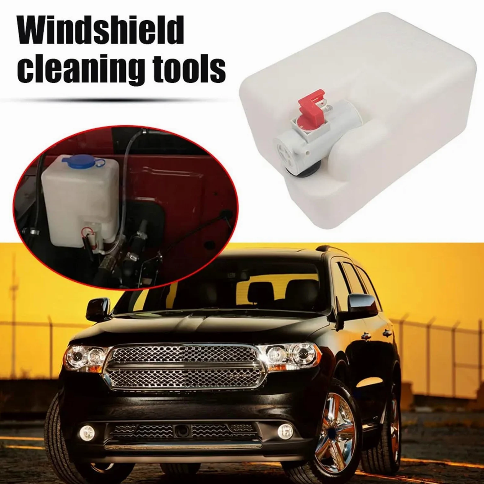 válvula limpiaparabrisas Kit universal de botella de lavaparabrisas para coche de 1,5 l, bomba de lavaparabrisas de 12 V, depósito de líquido, boquilla y pulverizador.