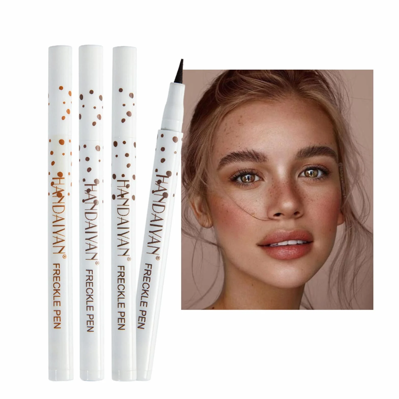 Freckle Pen, Bolígrafo Maquillaje Pecas Realista Impermeable (01#Light Brown)