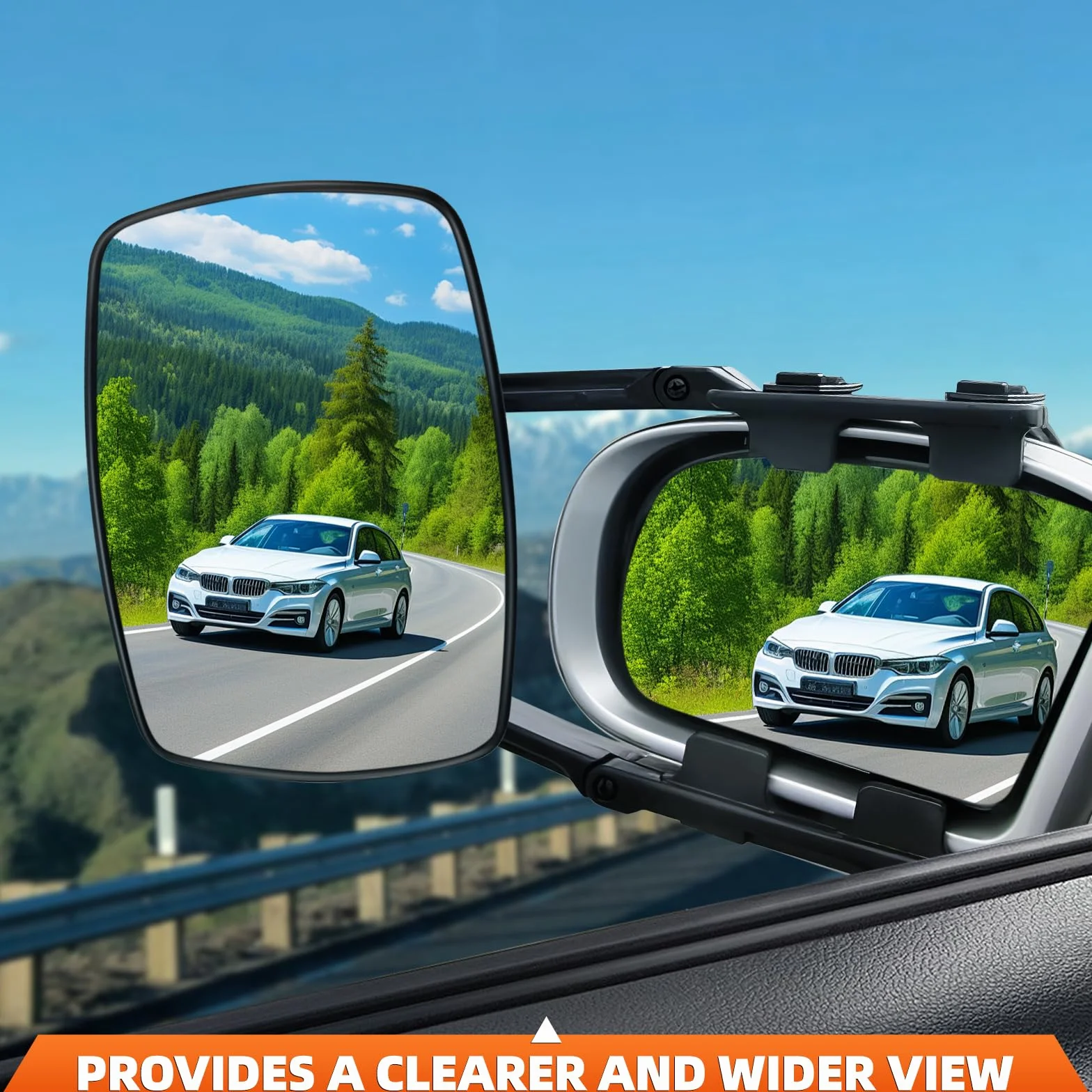KAOLALI Espejos Caravana Coche, Retrovisores Caravana, 2Pcs Espejos de Remolque Towing, Espejo Retrovisor de Extensión, para Remolque Furgoneta Camion Universal