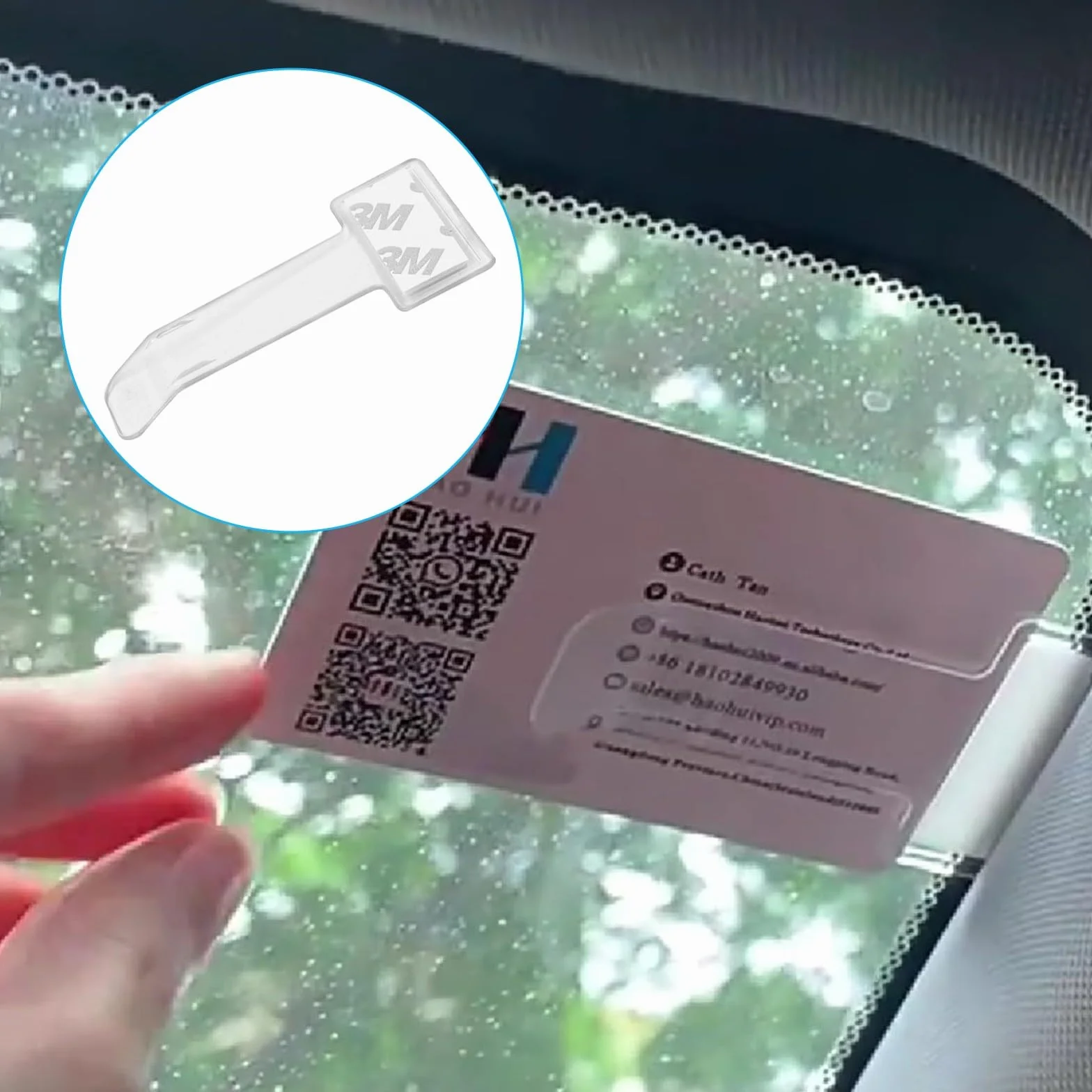 12 Piezas Soportes de Tickets para Coche Transparentes y Porta Tarjetas para Coche Clip para Boletos de Parabrisas Adhesivo Fundas para Justificantes de Aparcamiento de Plástico