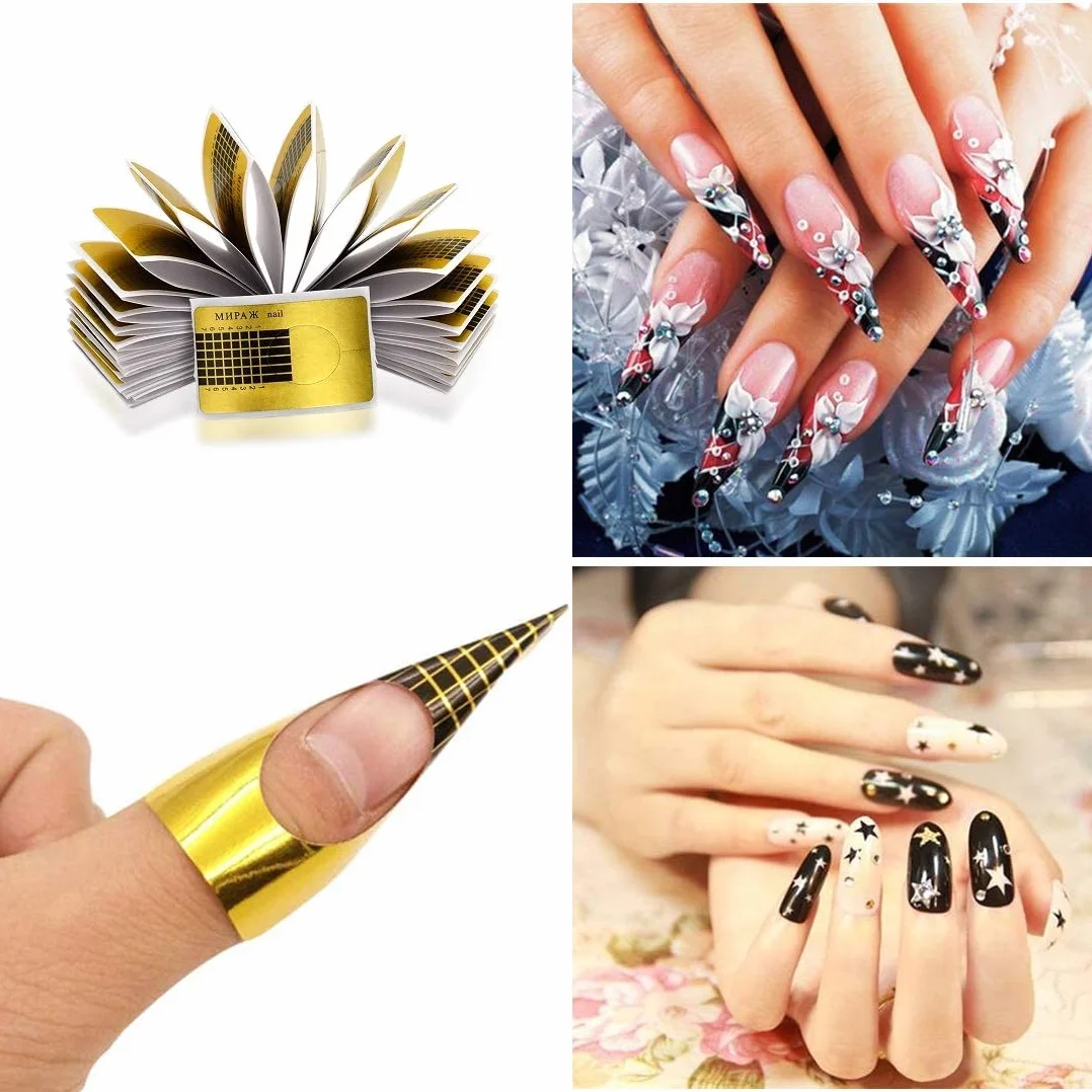 Bandeja de papel de manicura 100 hojas Moldes Guías UV Gel