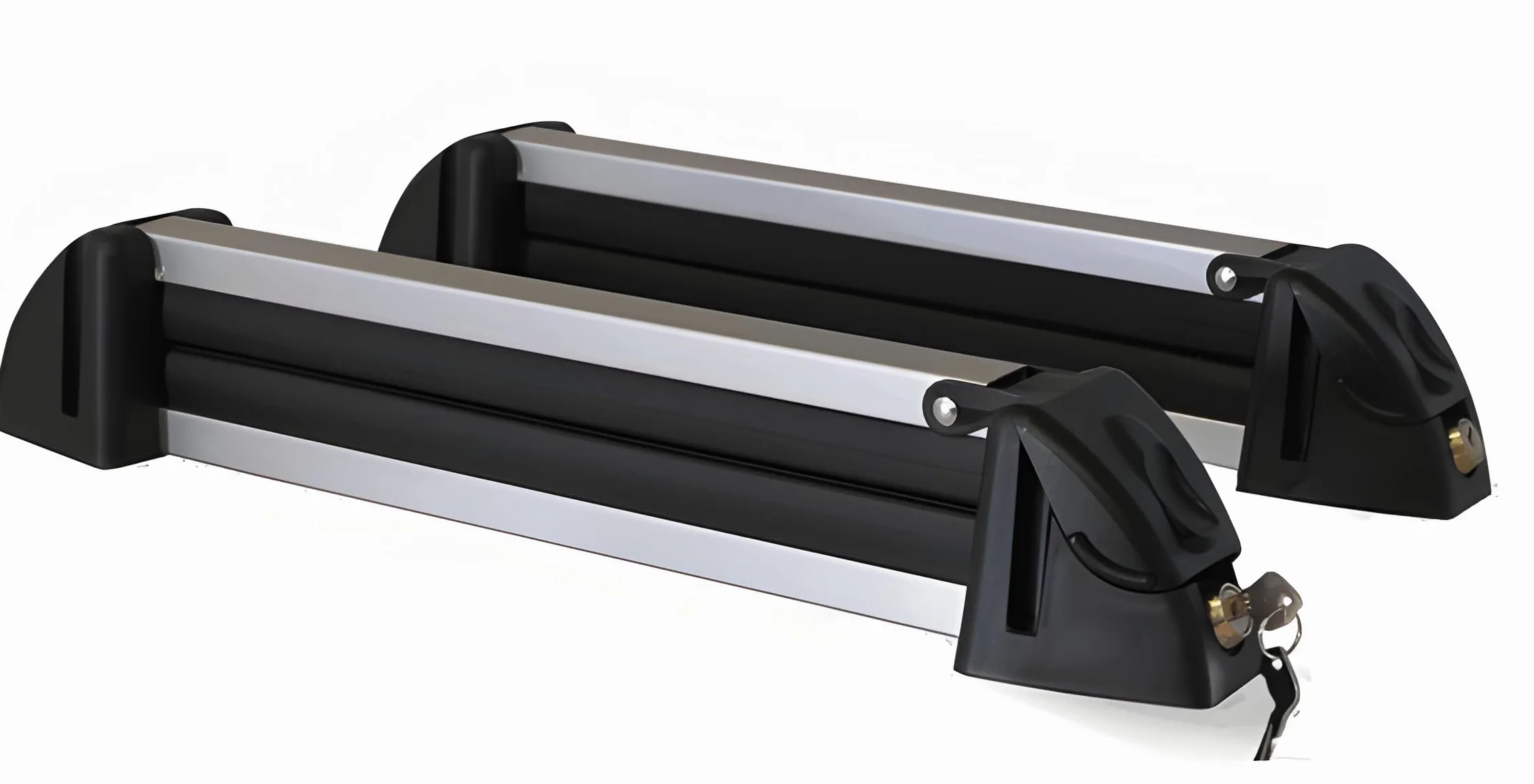 vdp – Barras portaequipajes CRV107A + Soporte para esquí/Snowboard/esquís de Aluminio 4 Pares Audi Q7 (4L) 5 Puertas 2006 – 2015