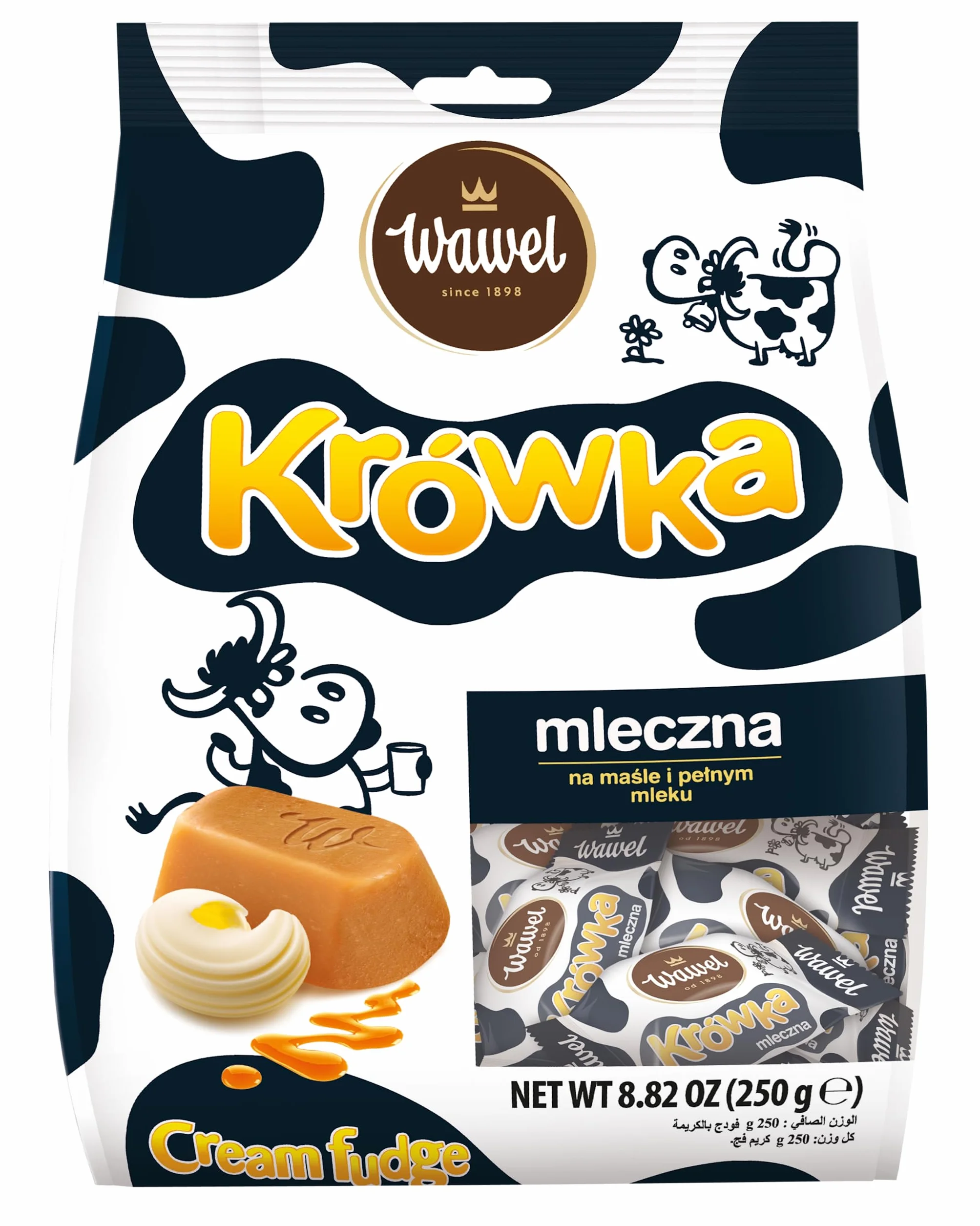 Krowka Mleczna Caramelo de leche de vaca 250 g Wawel