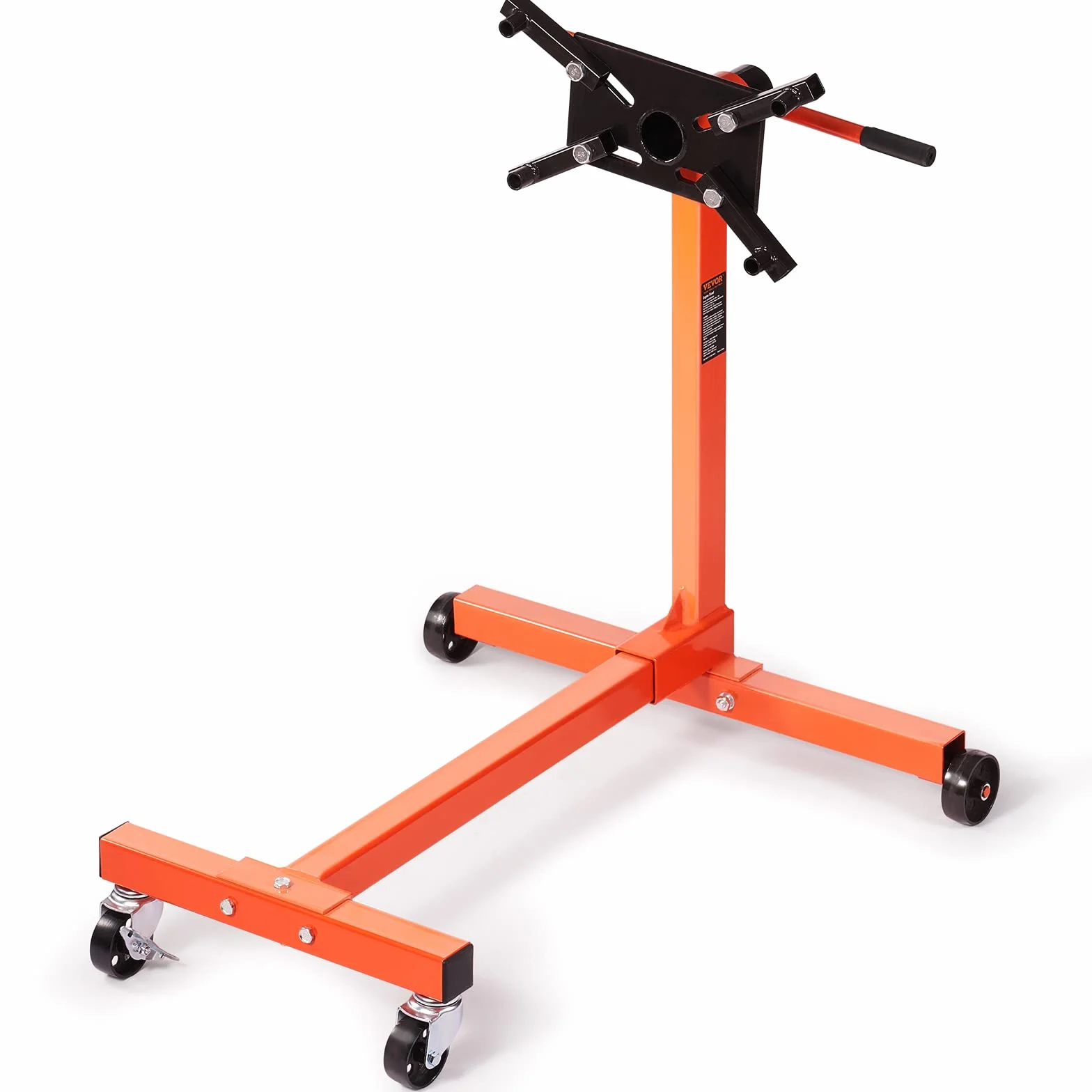 VEVOR Elevador de Motor de Taller 340kg Móvil y Bloqueable Elevador de Motor Giratorio 360° Soporte de Motor 6 Puntos de Anclaje Ajustables en Inclinación para Trabajos en Motores Desmontados Mecánico