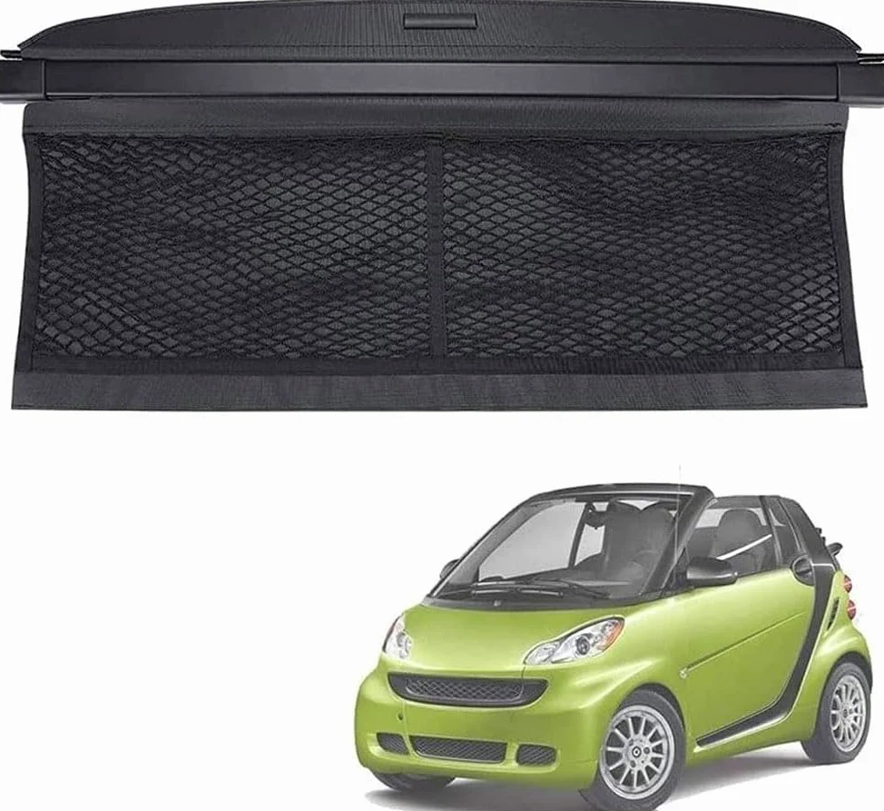 Cubierta De Carga RetráCtil para Benz Smart 451 Fortwo 2007-2014, Seguridad Retráctil Cubierta Carga para Maletero Estante para Paquetes