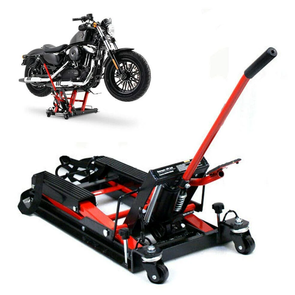 Plataforma elevadora de Motocicleta, Elevador hidráulico de Tijera, cuádruple hidráulico, Carga máxima 680kg, reparación de máquina de Aterrizaje, Altura Regulable 4.53-14.37inch