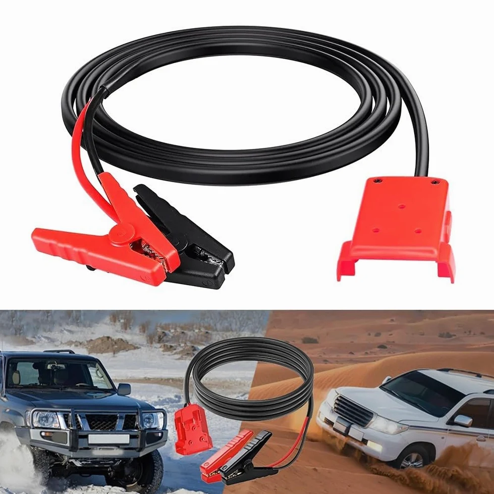 18 V para cable de arranque de batería, 8 AWG, pinzas de cocodrilo, 18 V para batería | Cobre puro de 8 AWG, alta conductividad, transferencia de energía rápida, para pinzas de cocodrilo resistentes, agarre seguro
