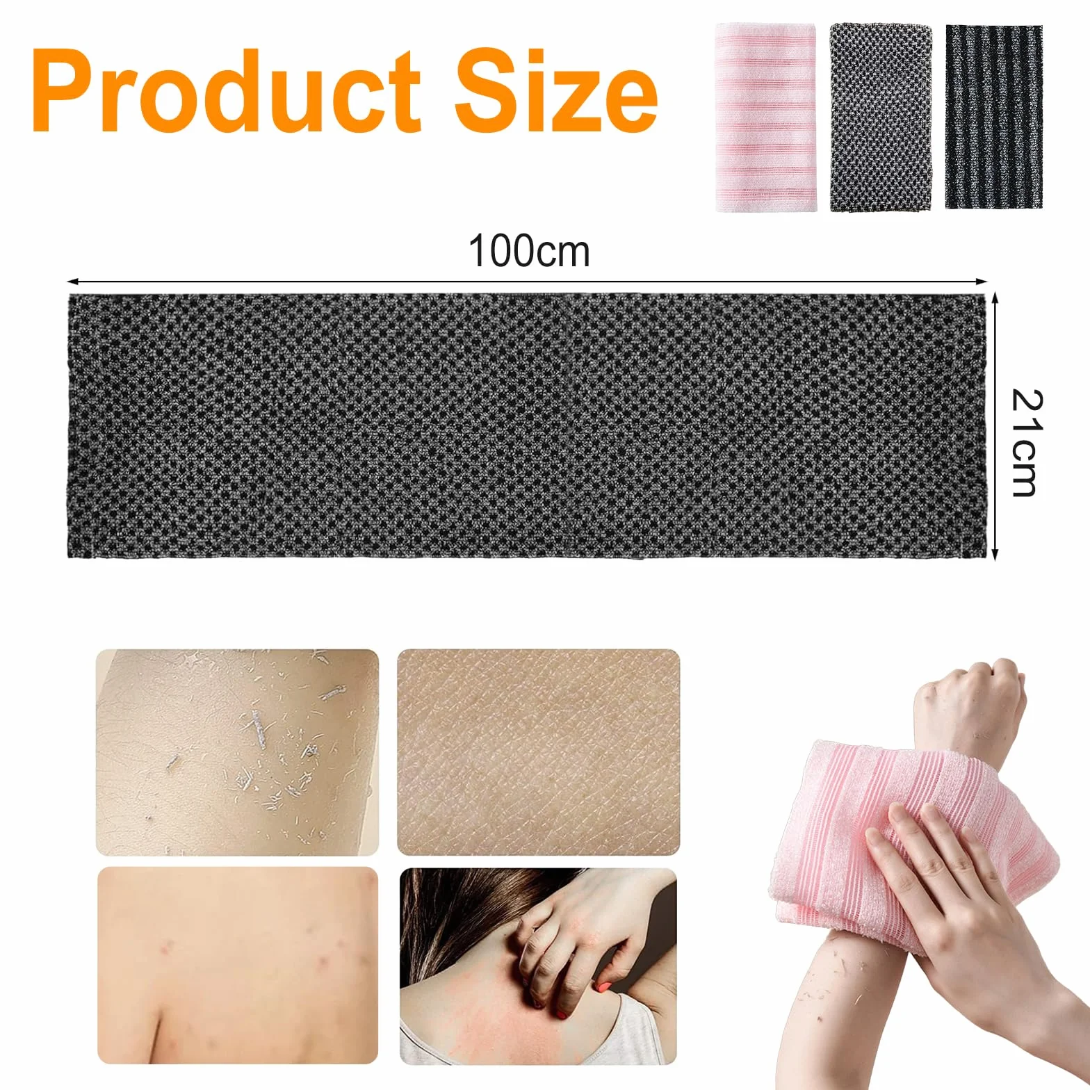 Esponja Exfoliante de Lufa para Ducha - 3 Piezas - Esponja Corporal para Hombres y Mujeres
