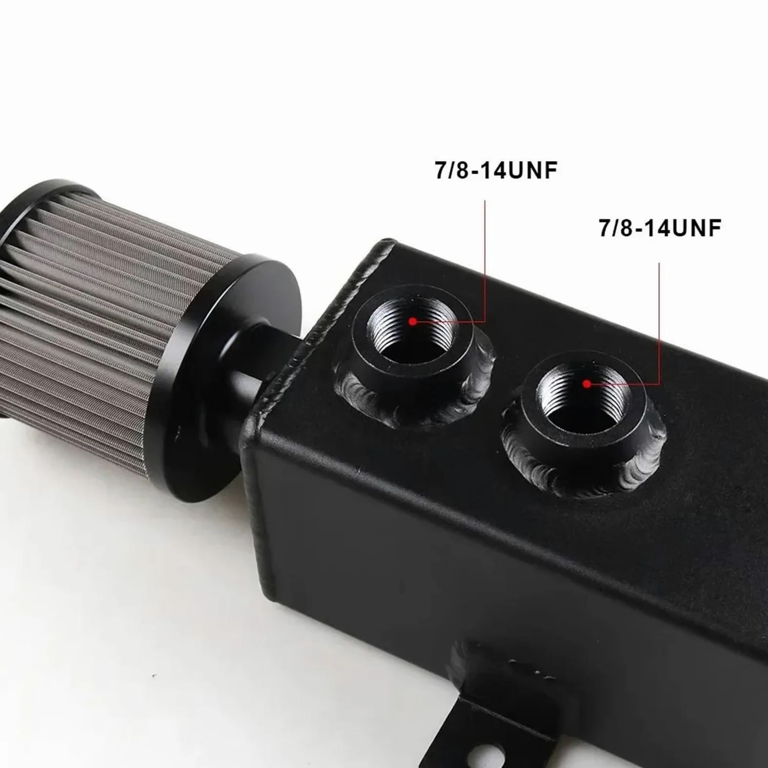 Separador de Aceite Universal de 1 litro con deflectores, depósito de Recogida de Aceite con Filtro de Aire, respiradero y Varilla medidora de Aceite para Sistema de ventilación del Motor.