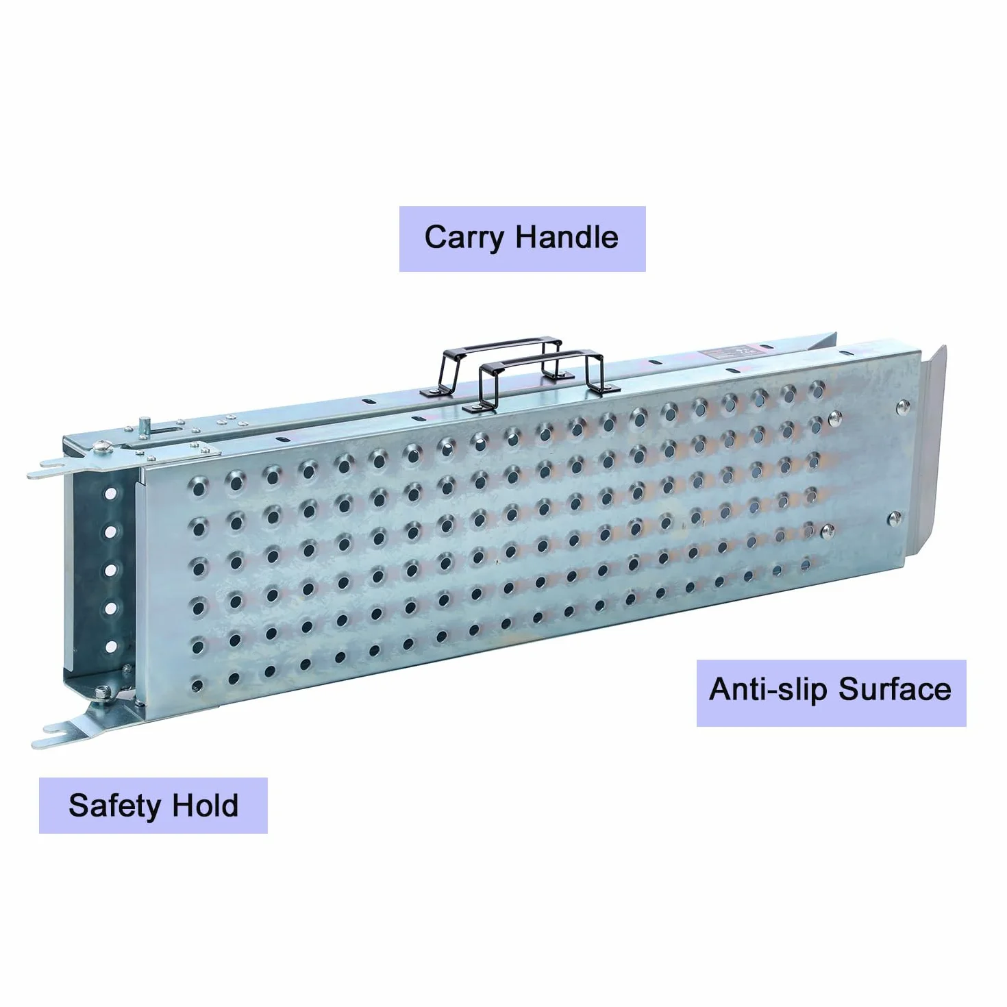 KATSU Tools Rampas Plegables de Acero (Paquete de 2) Alta Resistencia 1800 x 225 x 47 mm - Carga máxima de 400 kg - para Motocicletas, quads, Scooters, sillas de Ruedas y más.
