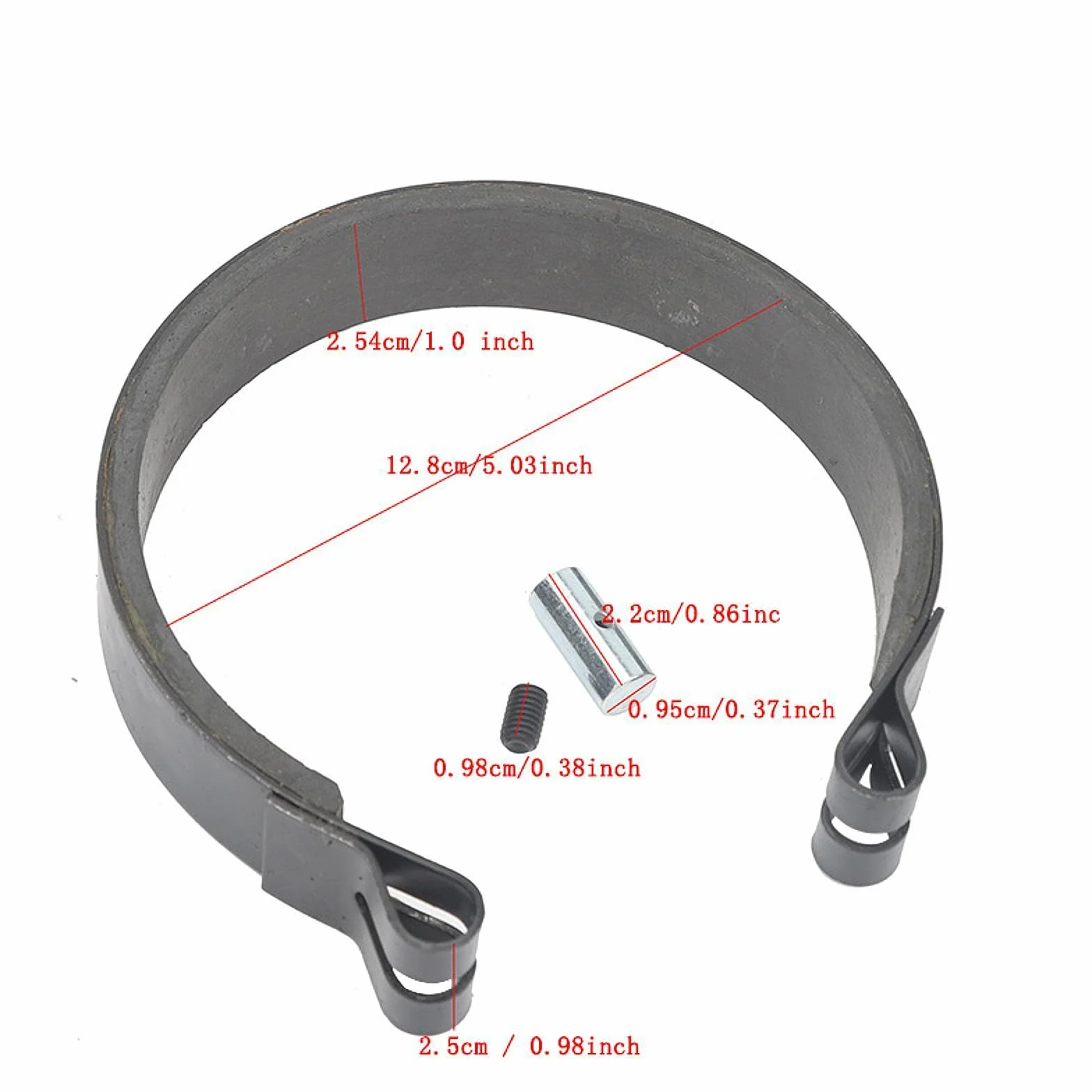 Kit de Pasador de Banda de Freno para minimoto, Accesorios para Gokart de 4,5", 5" y 6", componentes del de frenado para carritos de jardín, 4.5 Pulgadas