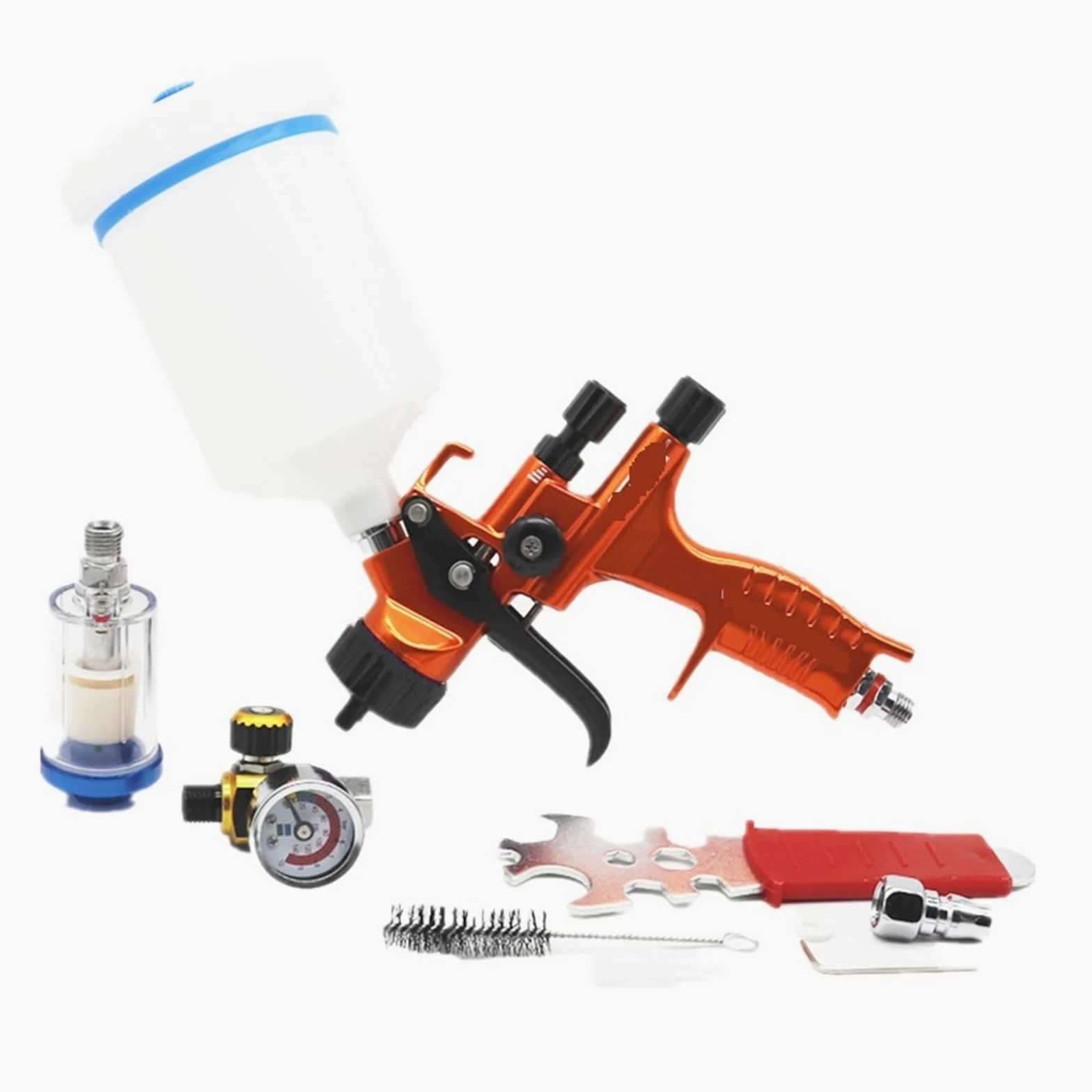 Pistola de Pintura, Pistola pulverizadora de 1,3 MM con regulador de aire y filtro de aire, pistola de pintura a base de agua, aerógrafo, pistola pulverizadora de pintura profesional,para pintar coch