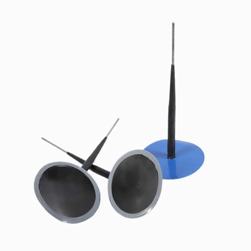 Kit de parche de goma para reparación de pinchazos en neumáticos sin cámara, Compatible con motocicleta y coche, tipo seta con cable de 4,5mm, 24 Uds.