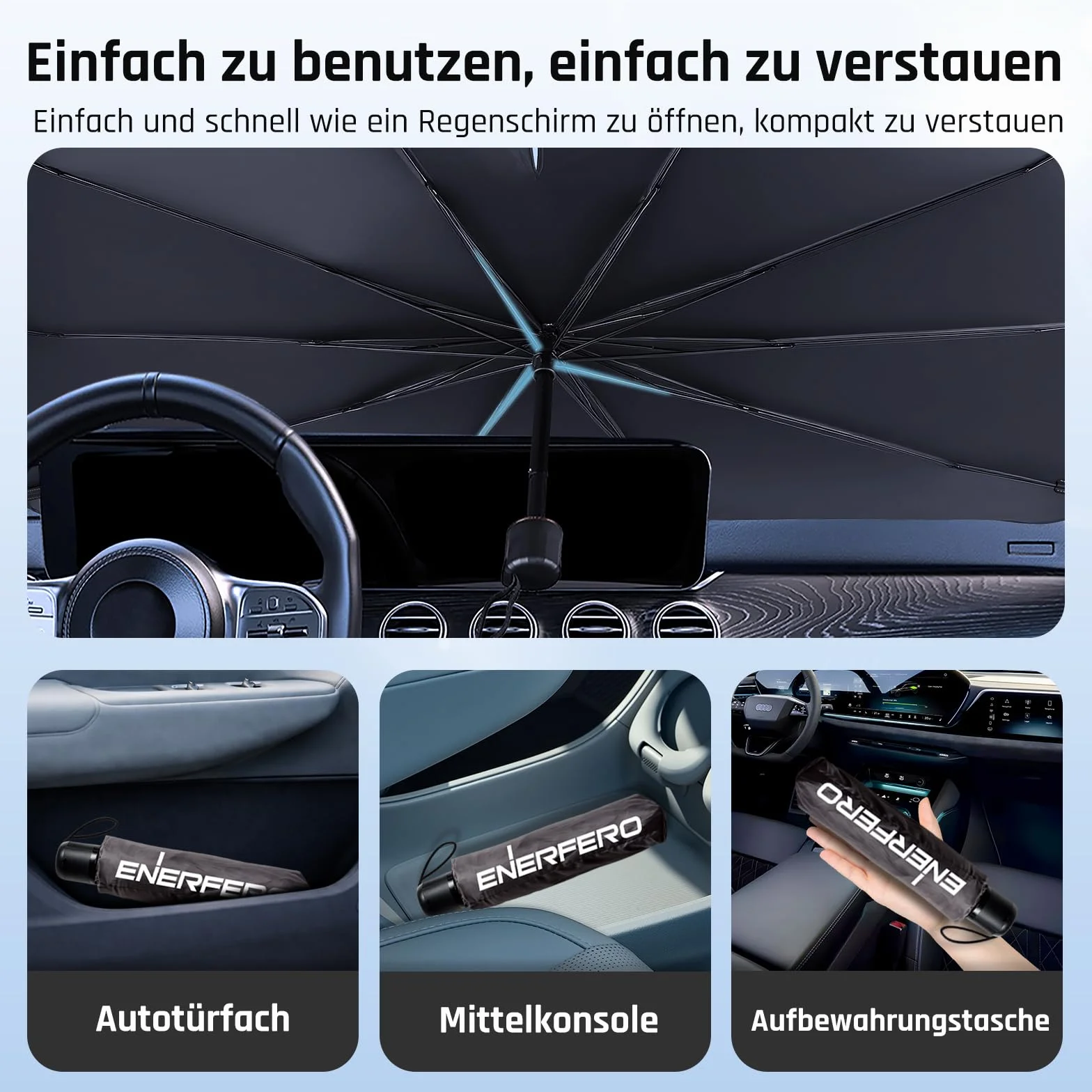Parasol Coche Delantero 140x80cm 130x68cm Ajustable Protección UV Titanio Universal Sedán SUV Camioneta Plegable Portátil