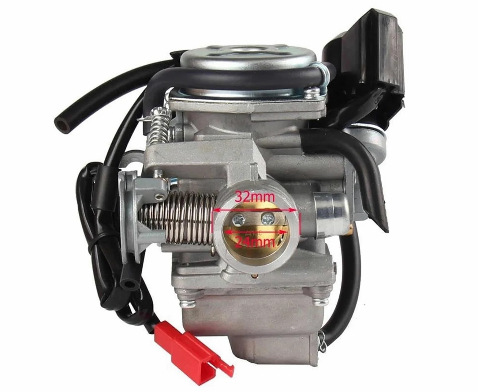 Carburador Del Motor PD24J Para ATV Go Kart Scooter 125cc PD24J Piezas Motocicleta Carburador 24 MM Para GY6 Con Colector Admisión 125cc 150cc Carb Carburetor (Size : SET)