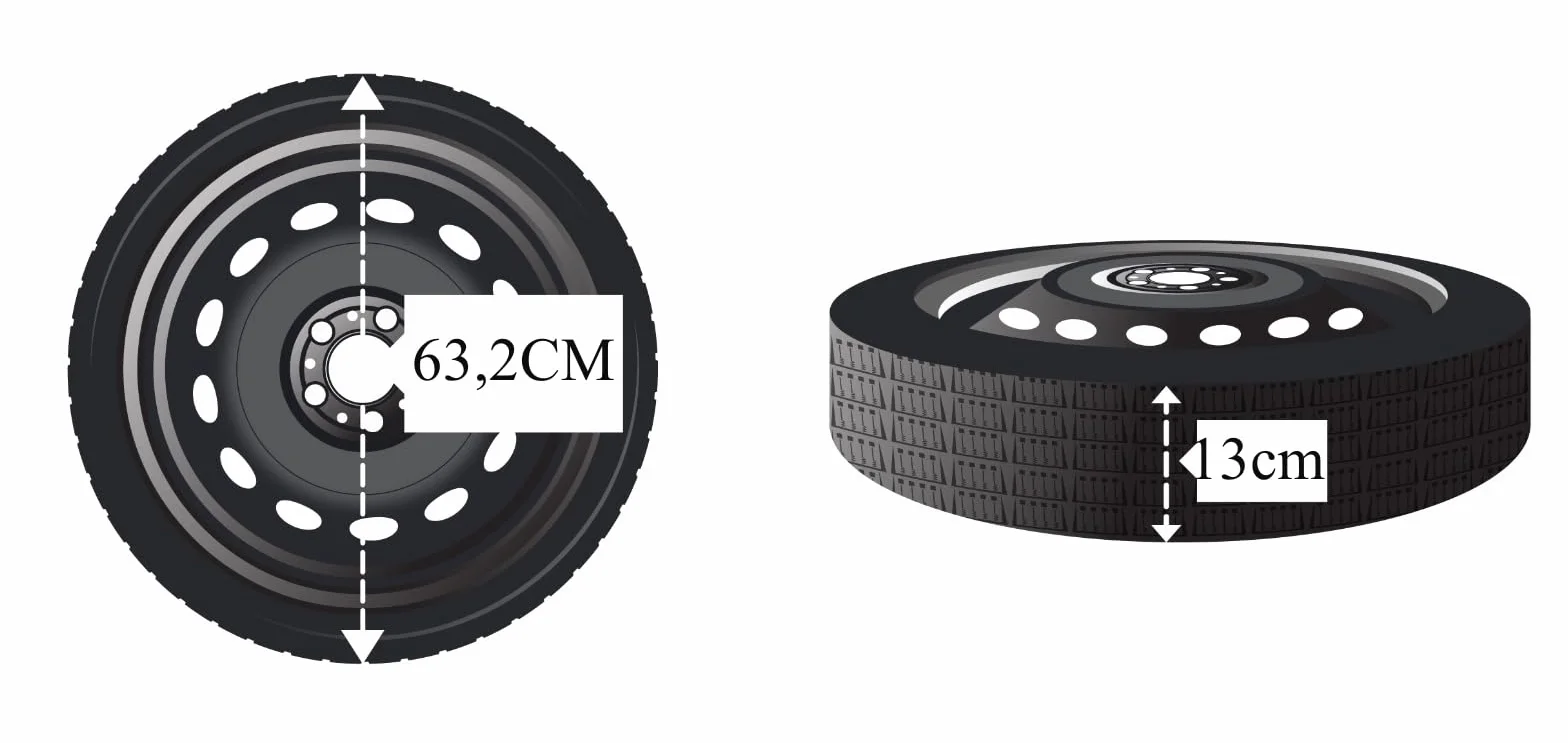 Ebro S400 17-calowe koło zapasowe z podnośnikiem, kluczem, rękawicami i torbą 125/80R17