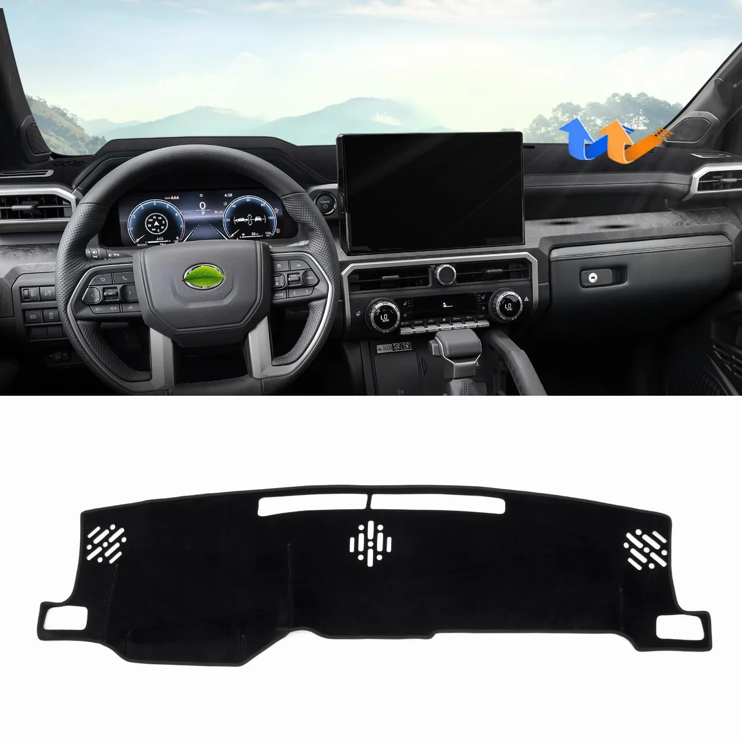 Autorder Alfombrilla de Cubierta de salpicadero para Toyota Tacoma 2024 2025, Accesorios para salpicadero, Protector de Rayos UV