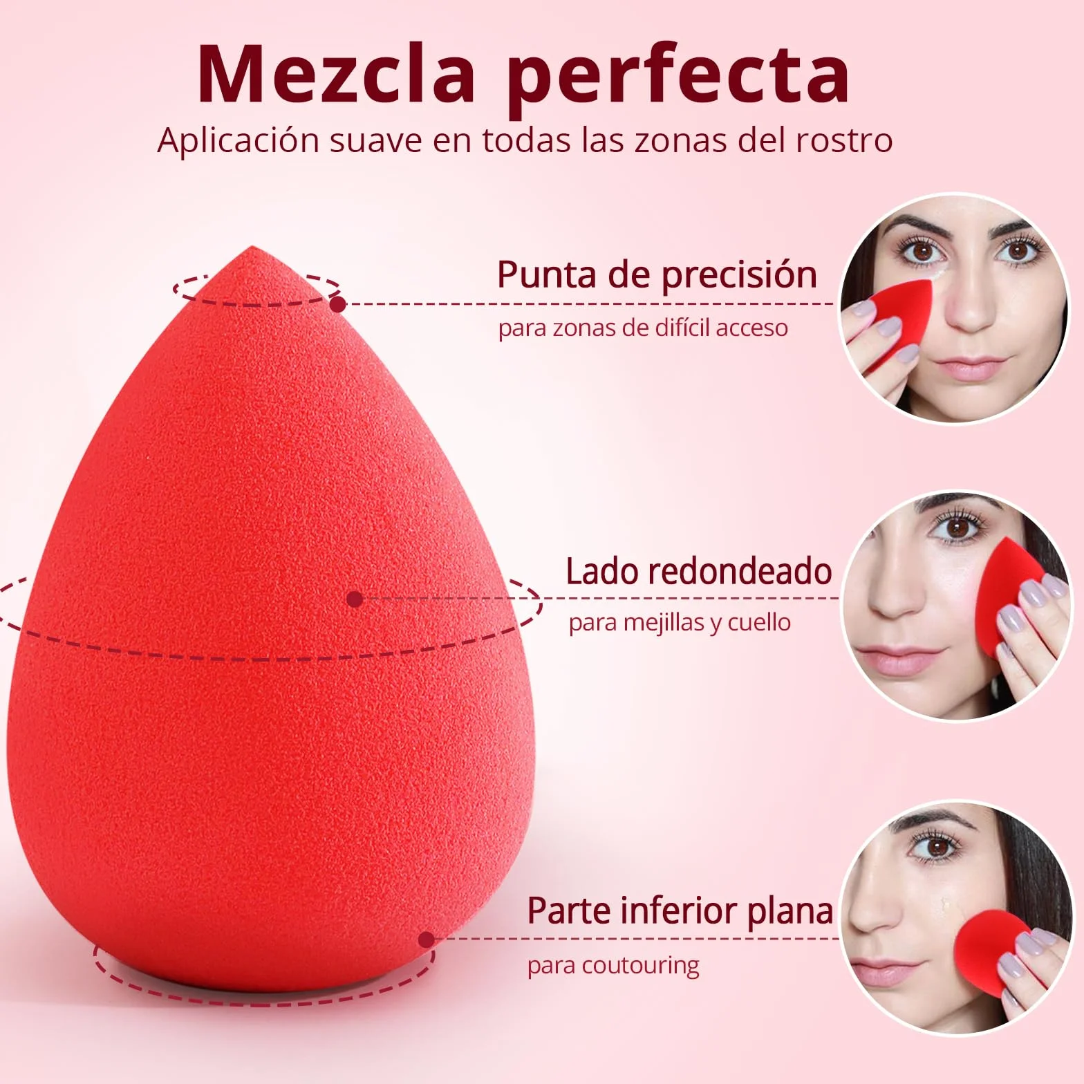 BEAKEY Esponja Maquillaje 5 Unidades Beauty Blender para Base