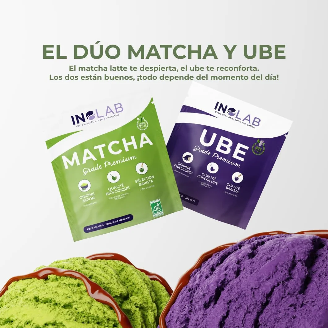 Inolab Polvo de Ube 100% Puro Superalimento para Latte, Postres y Smoothies 100 g