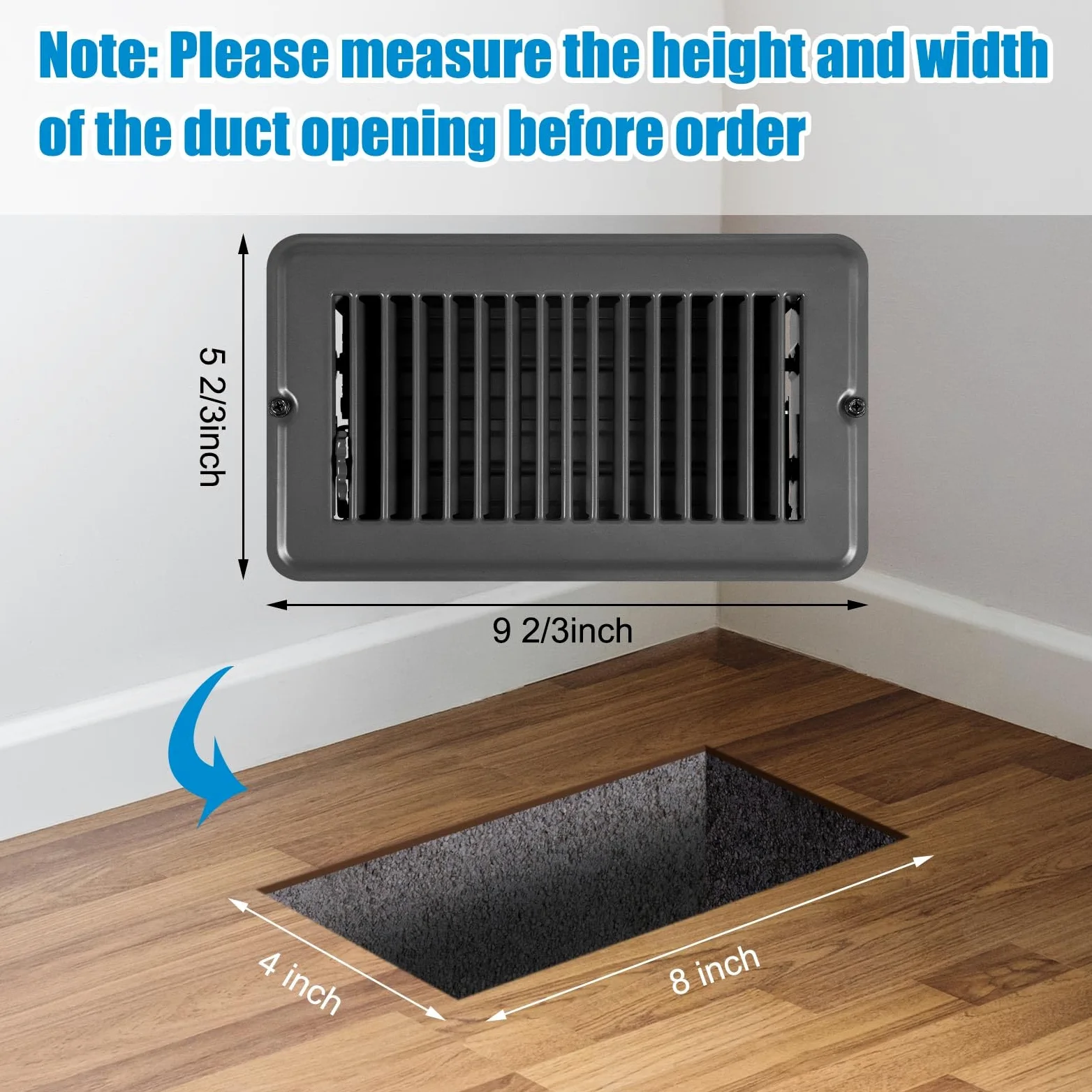 VIHOSE 20 rejillas de ventilación de suelo RV de 4 x 8 pulgadas con cubierta magnética para pantalla, juego de 10 cubiertas de ventilación de acero resistente con amortiguador y registro, 10 filtros