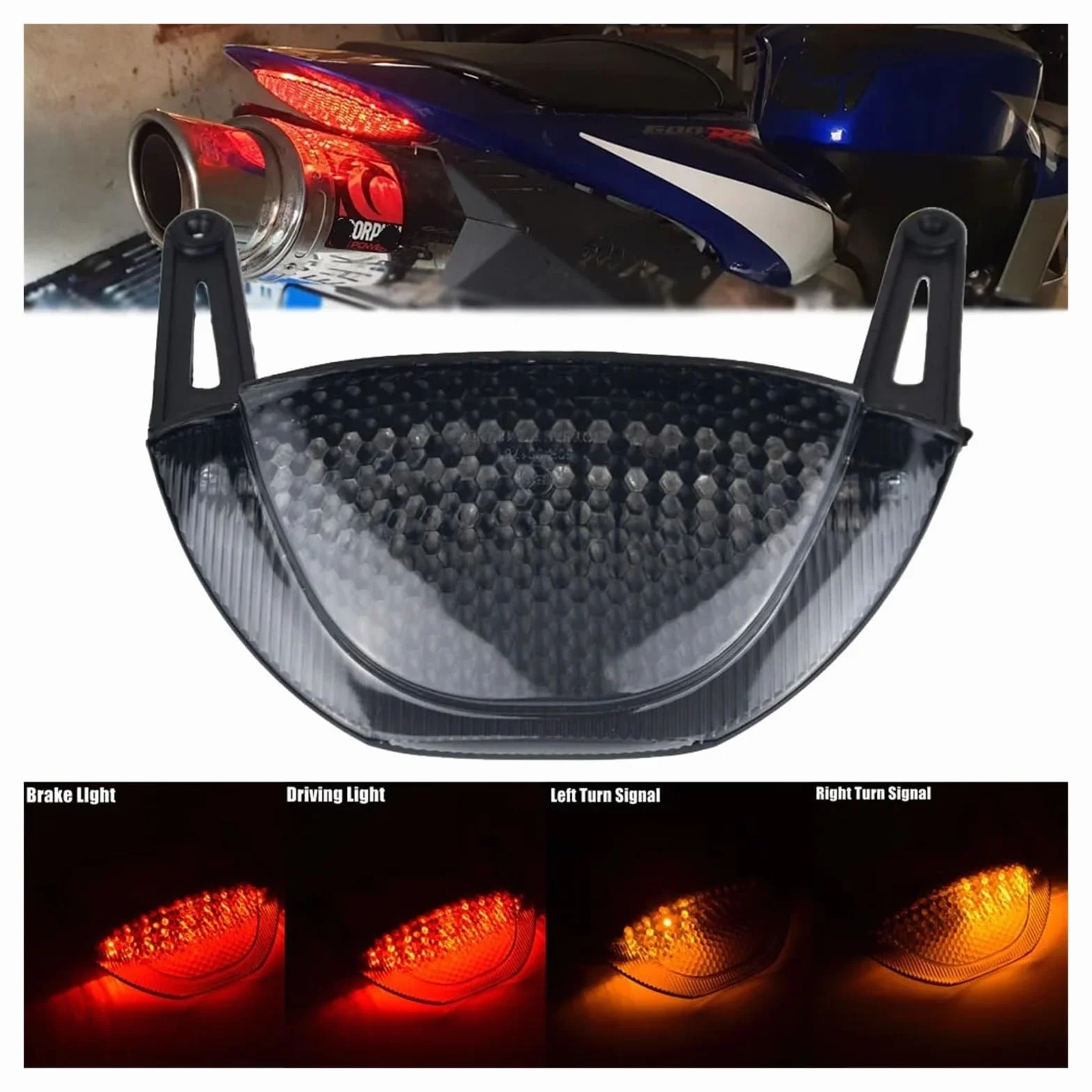 Luz Trasera De Freno E Intermitentes LED Integrada para Motocicleta para Ho&nda CBR600RR CBR 600 RR 2007 2008 2009 2010 2011 2012 Luz Trasera Motocicleta